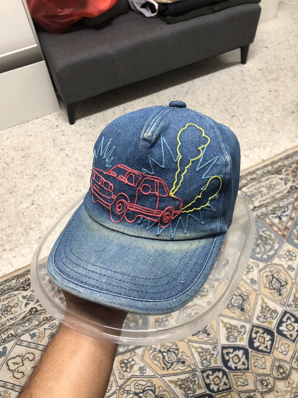 CA4LA Vintage Ca4la Embroidery Classic Car Distressed Summer Cap Size ONE SIZE - 4 Thumbnail