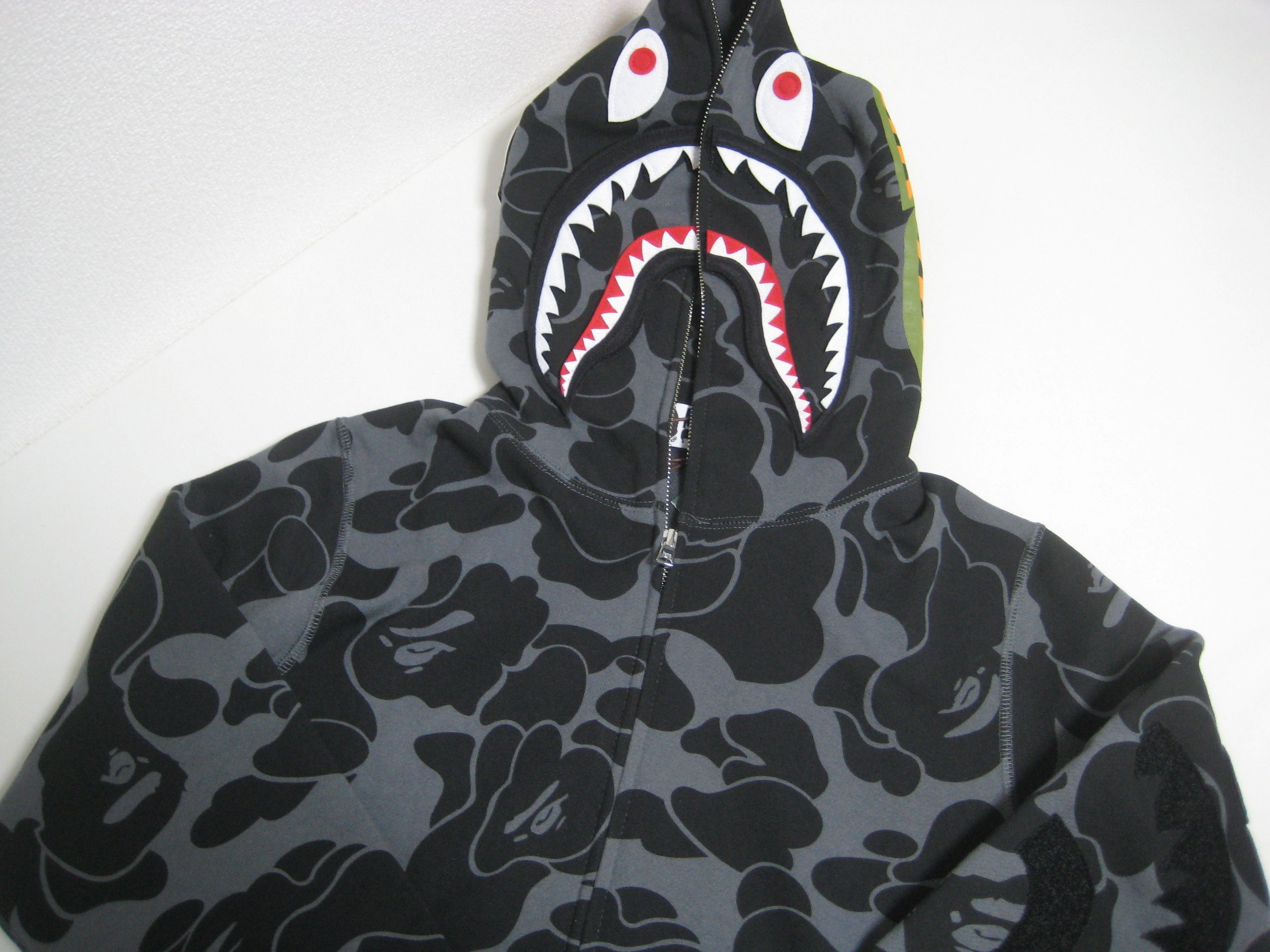 BAPE Big ABC Solid Camo Detachable Shark Hoodie