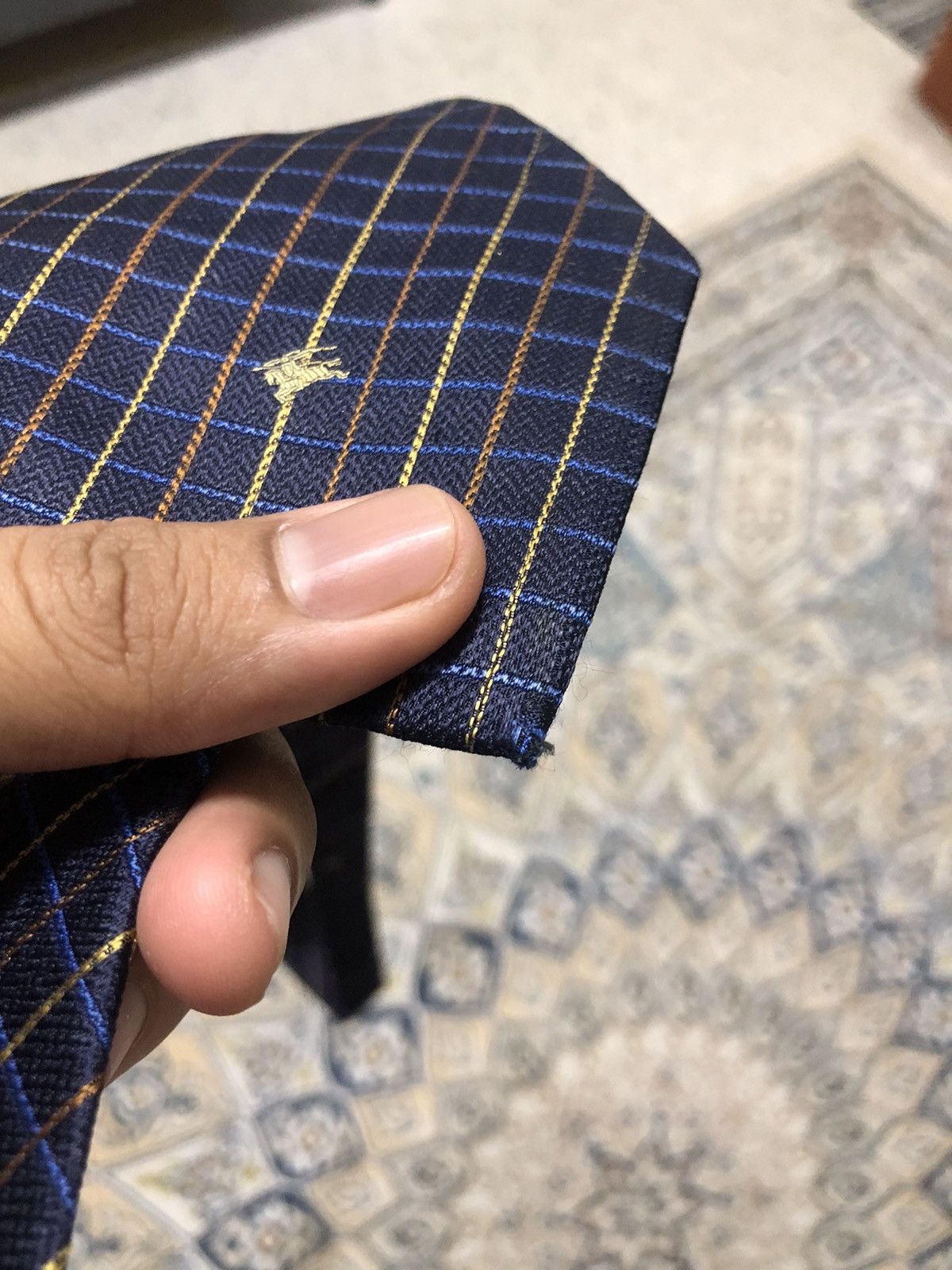 Burberry × Vintage Vintage Burberry London Strip Blue Silk Ties Size ONE SIZE - 6 Thumbnail