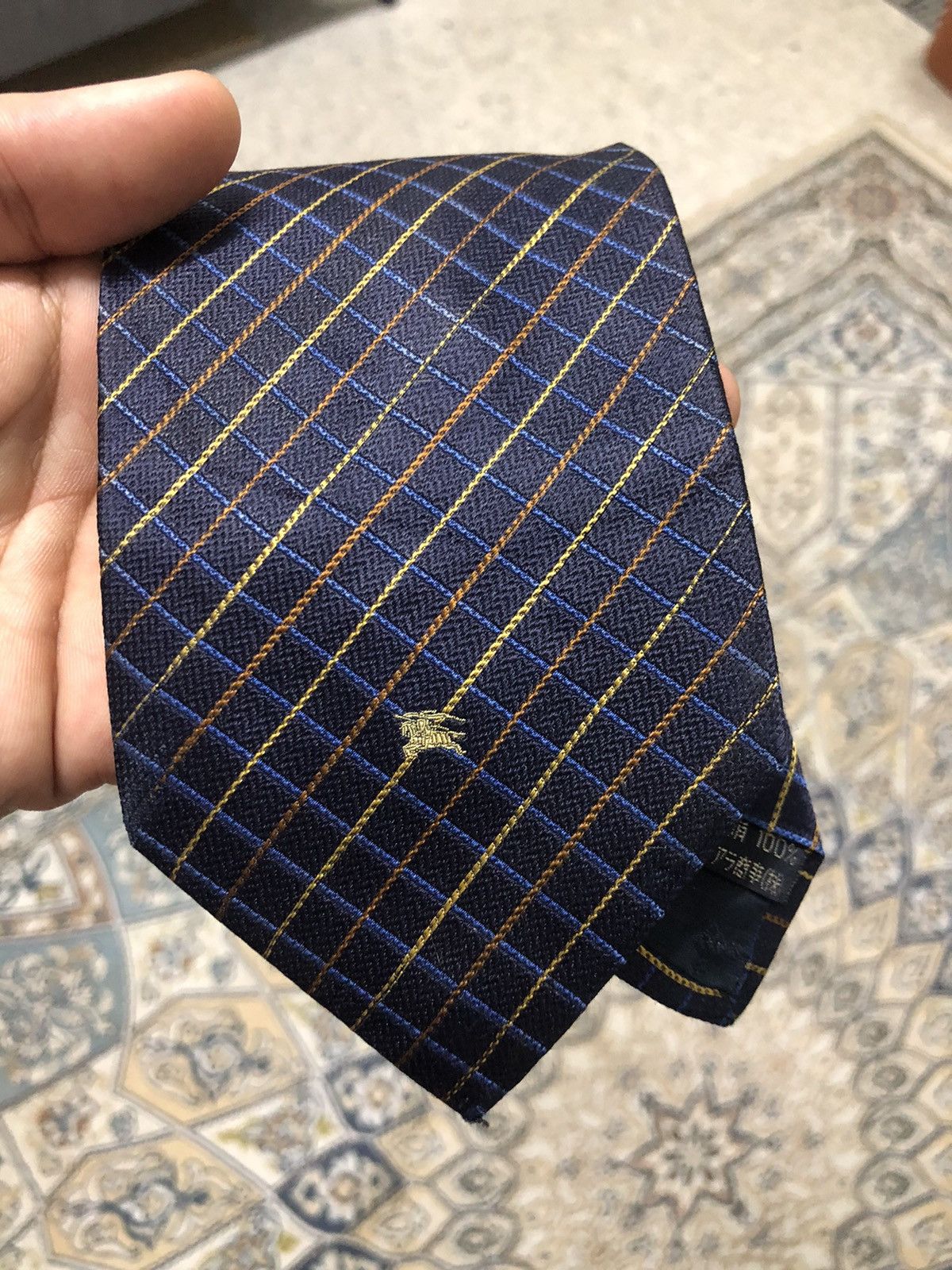 Burberry × Vintage Vintage Burberry London Strip Blue Silk Ties Size ONE SIZE - 5 Thumbnail