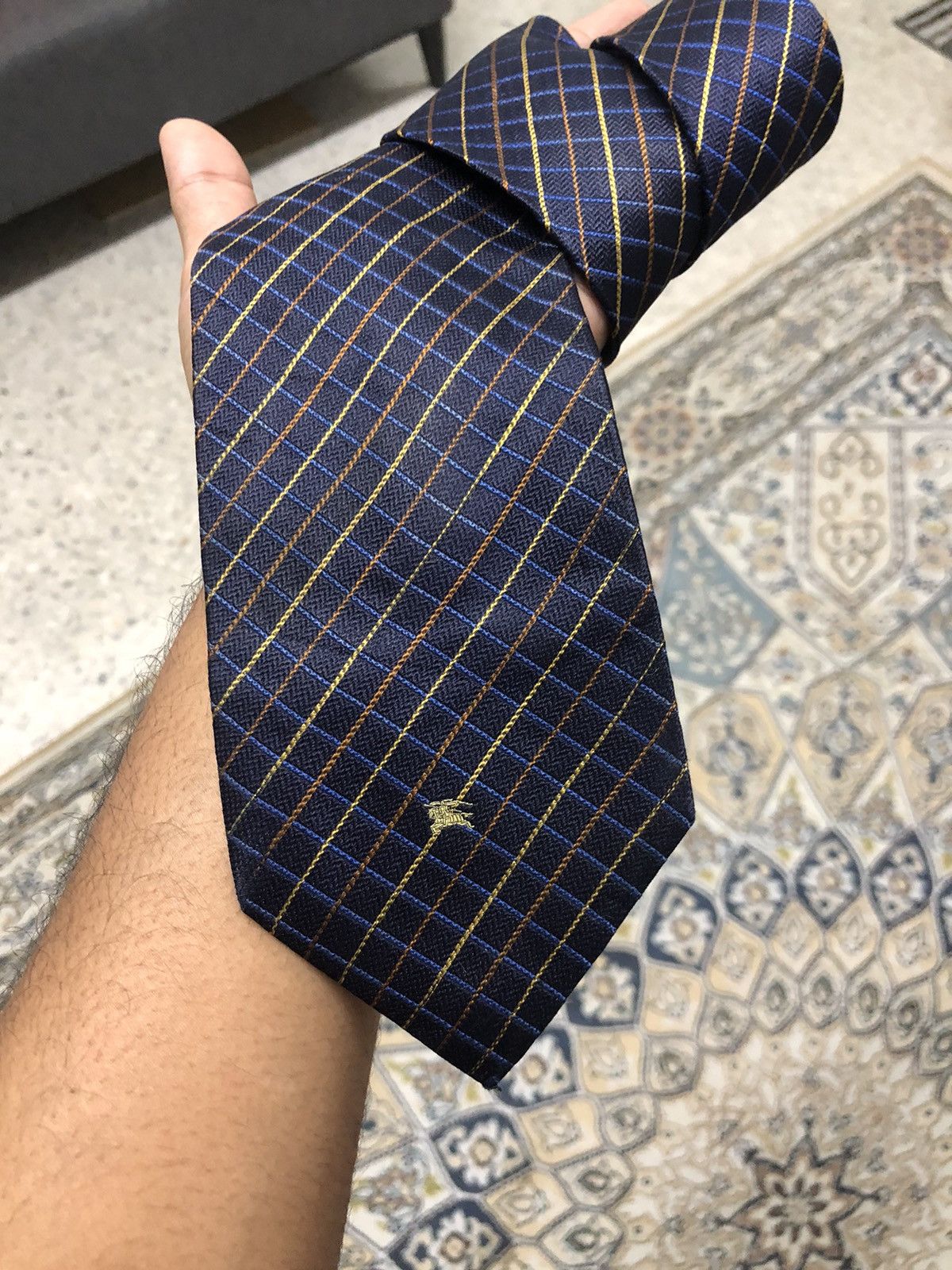 Burberry × Vintage Vintage Burberry London Strip Blue Silk Ties Size ONE SIZE - 2 Thumbnail