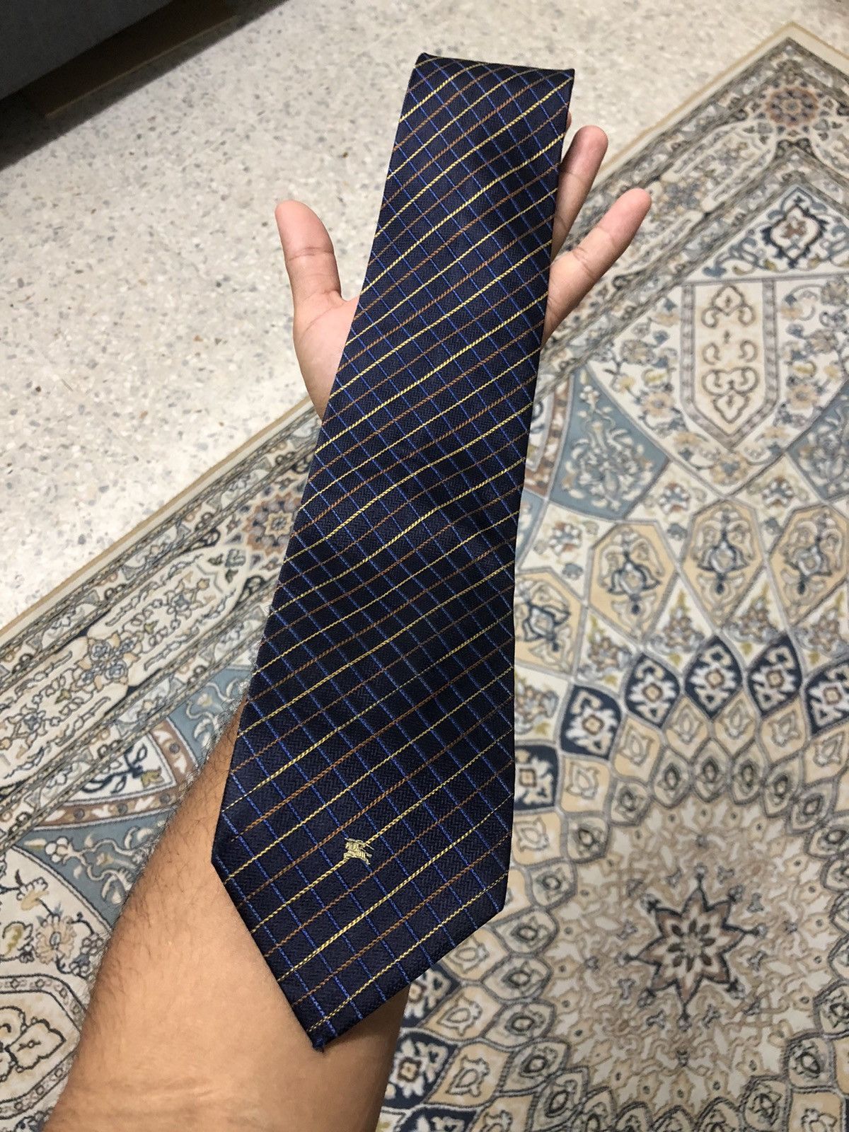 Burberry × Vintage Vintage Burberry London Strip Blue Silk Ties Size ONE SIZE - 8 Thumbnail