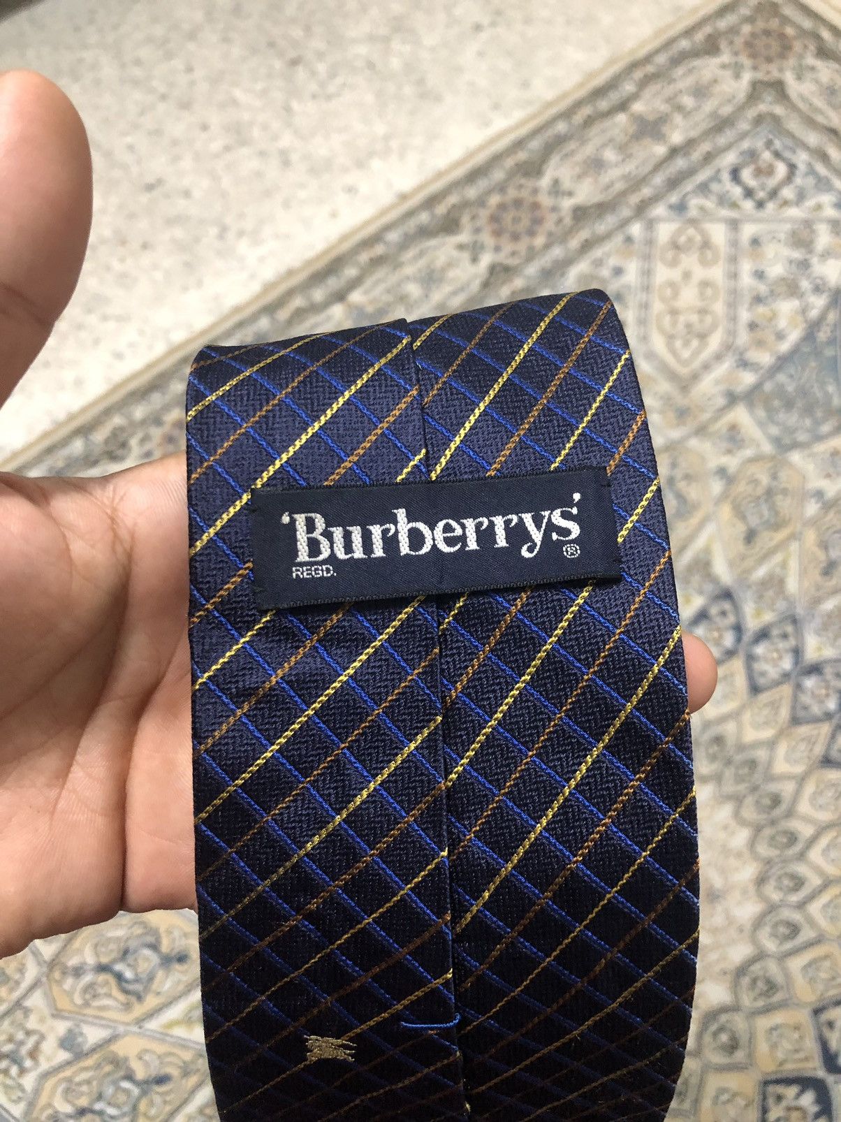 Burberry × Vintage Vintage Burberry London Strip Blue Silk Ties Size ONE SIZE - 11 Thumbnail