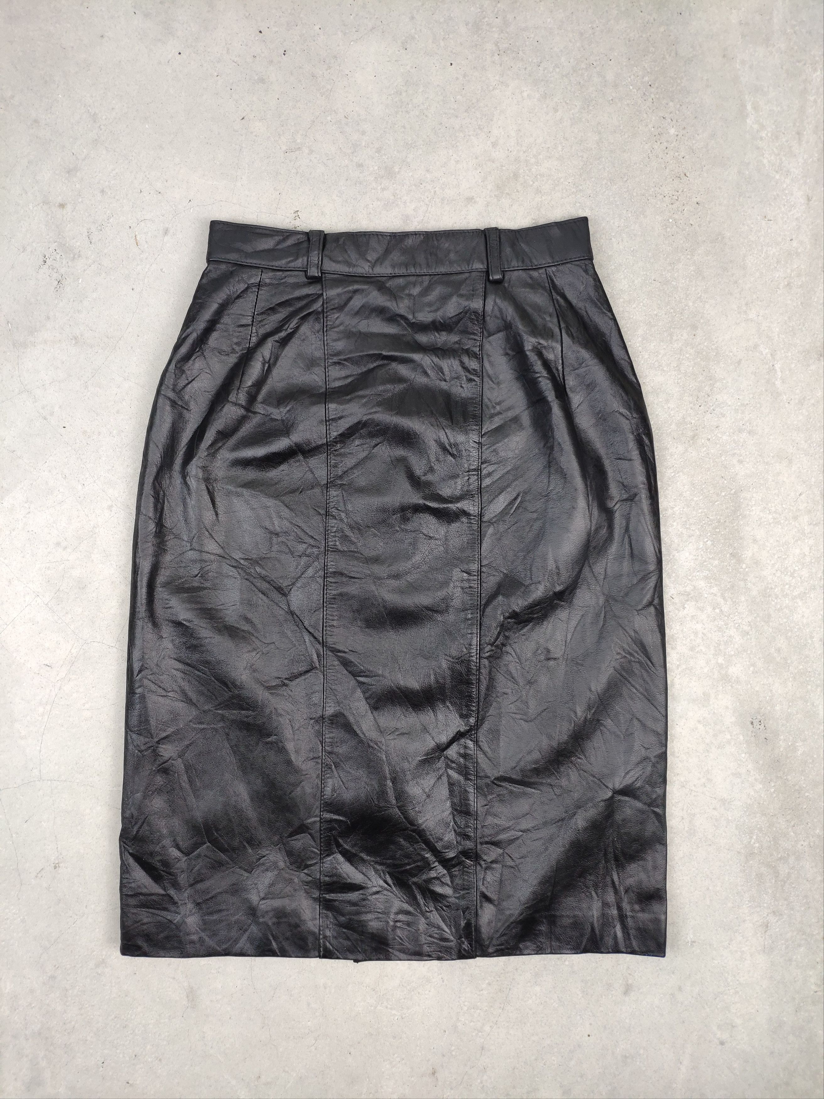 Leather × Vintage Vintage Leather Skirts Mini Black Size 24" / US 00 / IT 34 - 9 Thumbnail
