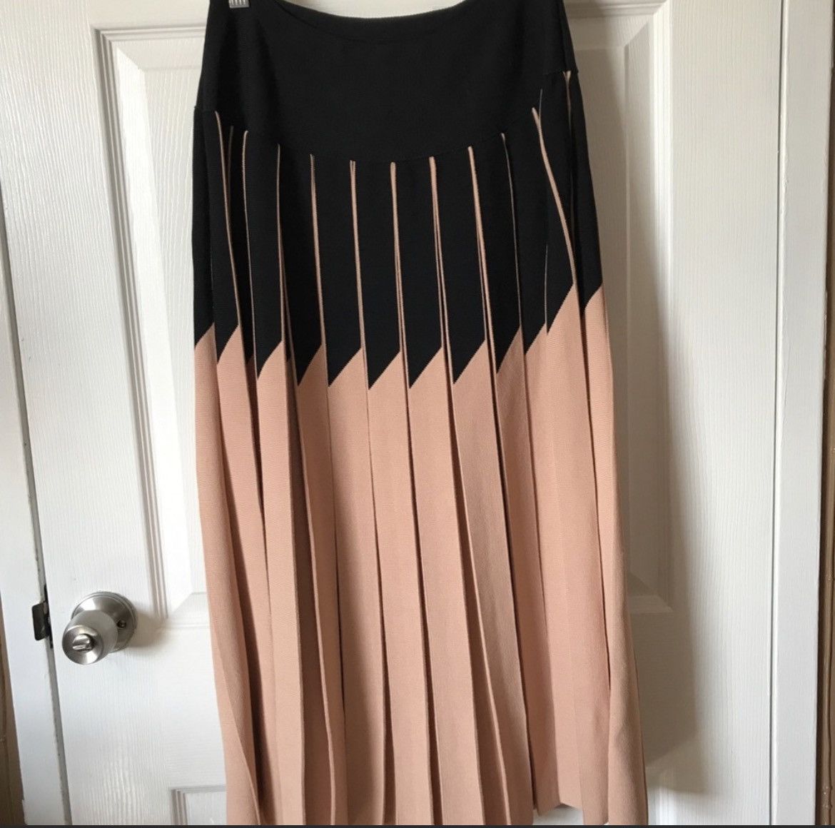 Gorgeous Sonia Rykiel Bicolor Long Pleated Skirt.