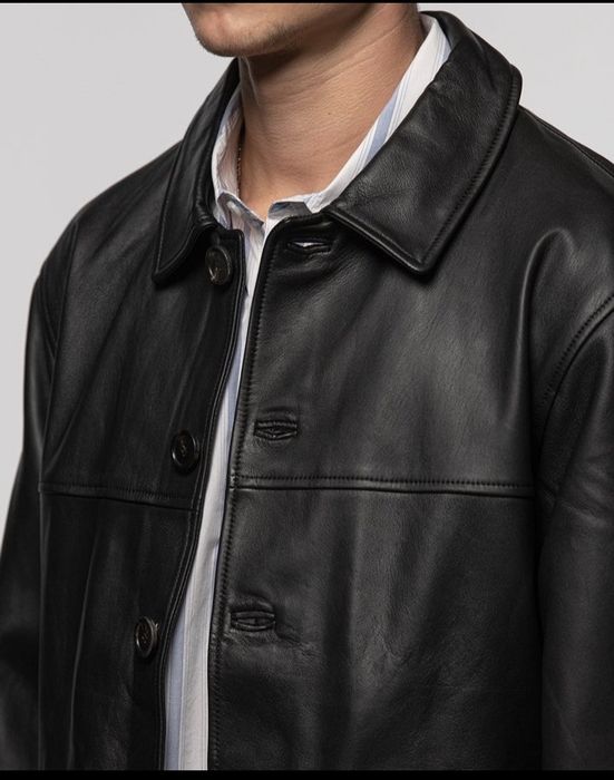 Marlon leather discount jacket stussy