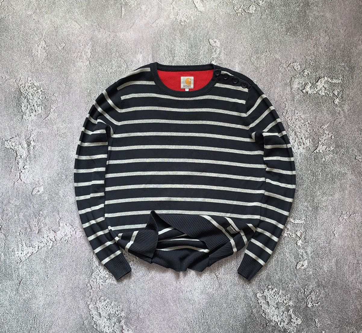 Carhartt × Carhartt Wip × Vintage Carhartt M striped vintage sweater sweatshirt long sleeve Size US M / EU 48-50 / 2 - 1 Thumbnail