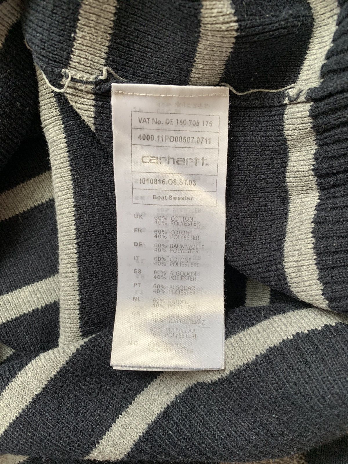Carhartt × Carhartt Wip × Vintage Carhartt M striped vintage sweater sweatshirt long sleeve Size US M / EU 48-50 / 2 - 6 Thumbnail