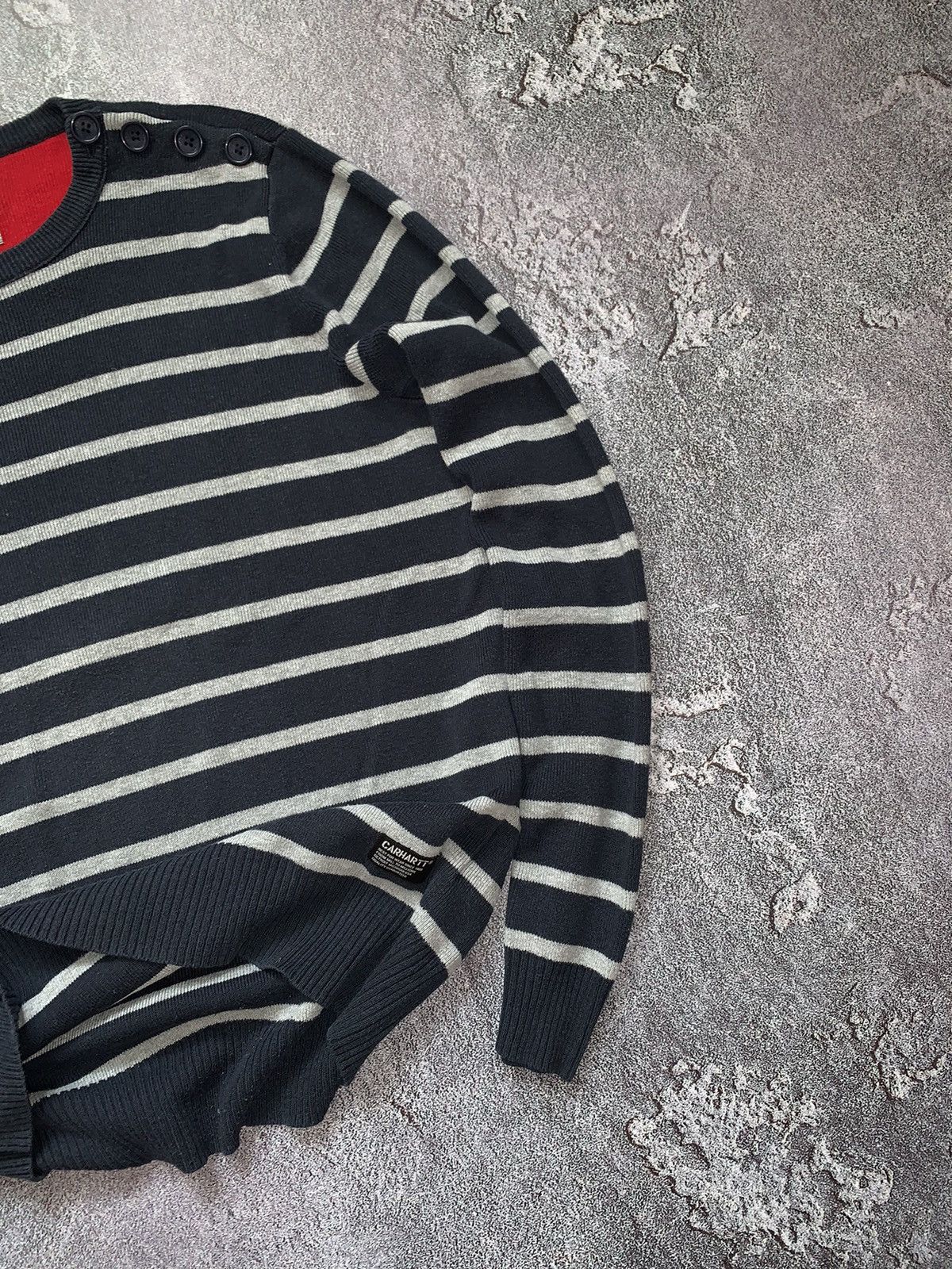 Carhartt × Carhartt Wip × Vintage Carhartt M striped vintage sweater sweatshirt long sleeve Size US M / EU 48-50 / 2 - 2 Thumbnail