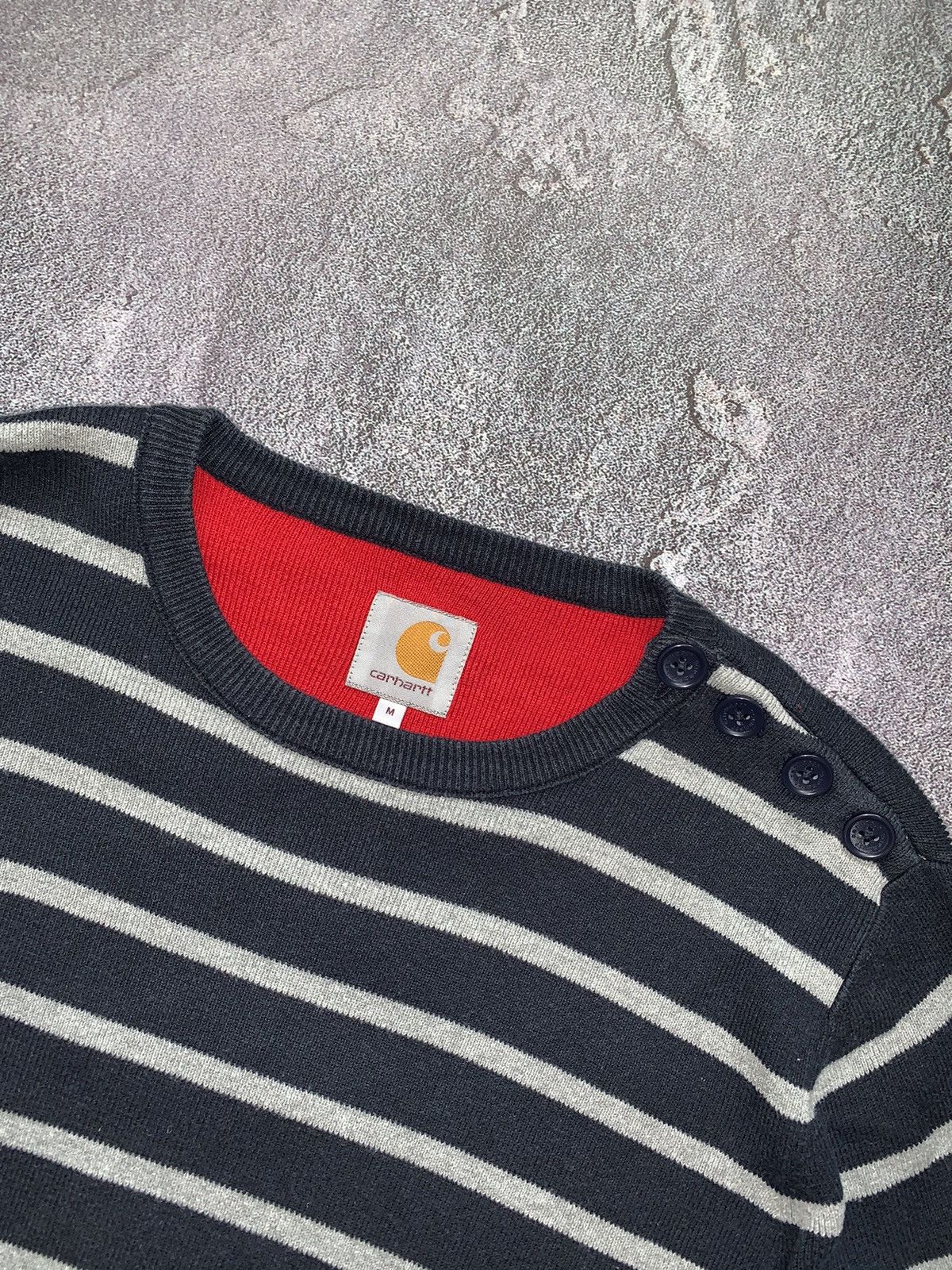 Carhartt × Carhartt Wip × Vintage Carhartt M striped vintage sweater sweatshirt long sleeve Size US M / EU 48-50 / 2 - 4 Thumbnail
