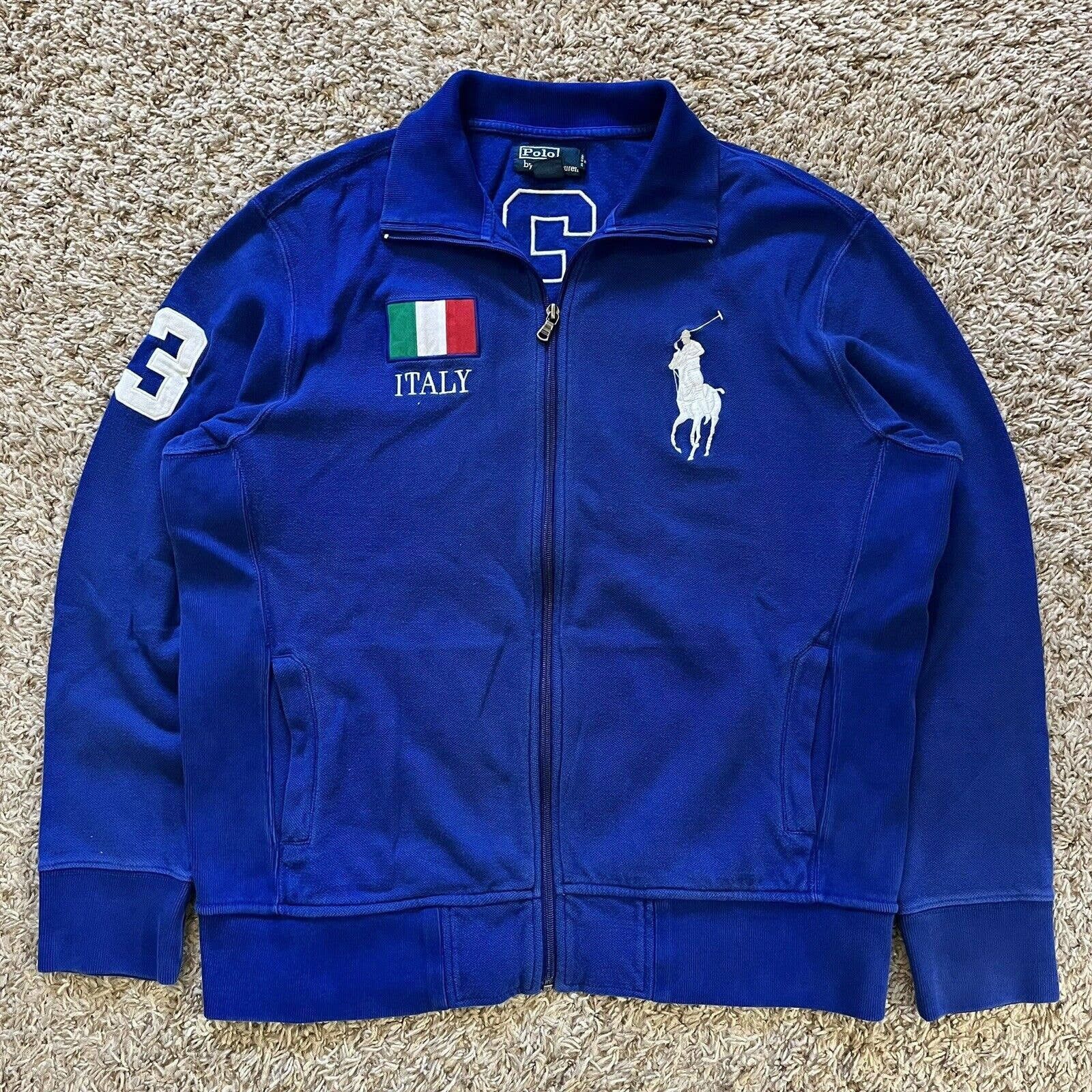 Polo Ralph Lauren online Italy Flag Big Pony Pique Cotton Full Zip Jacket Large