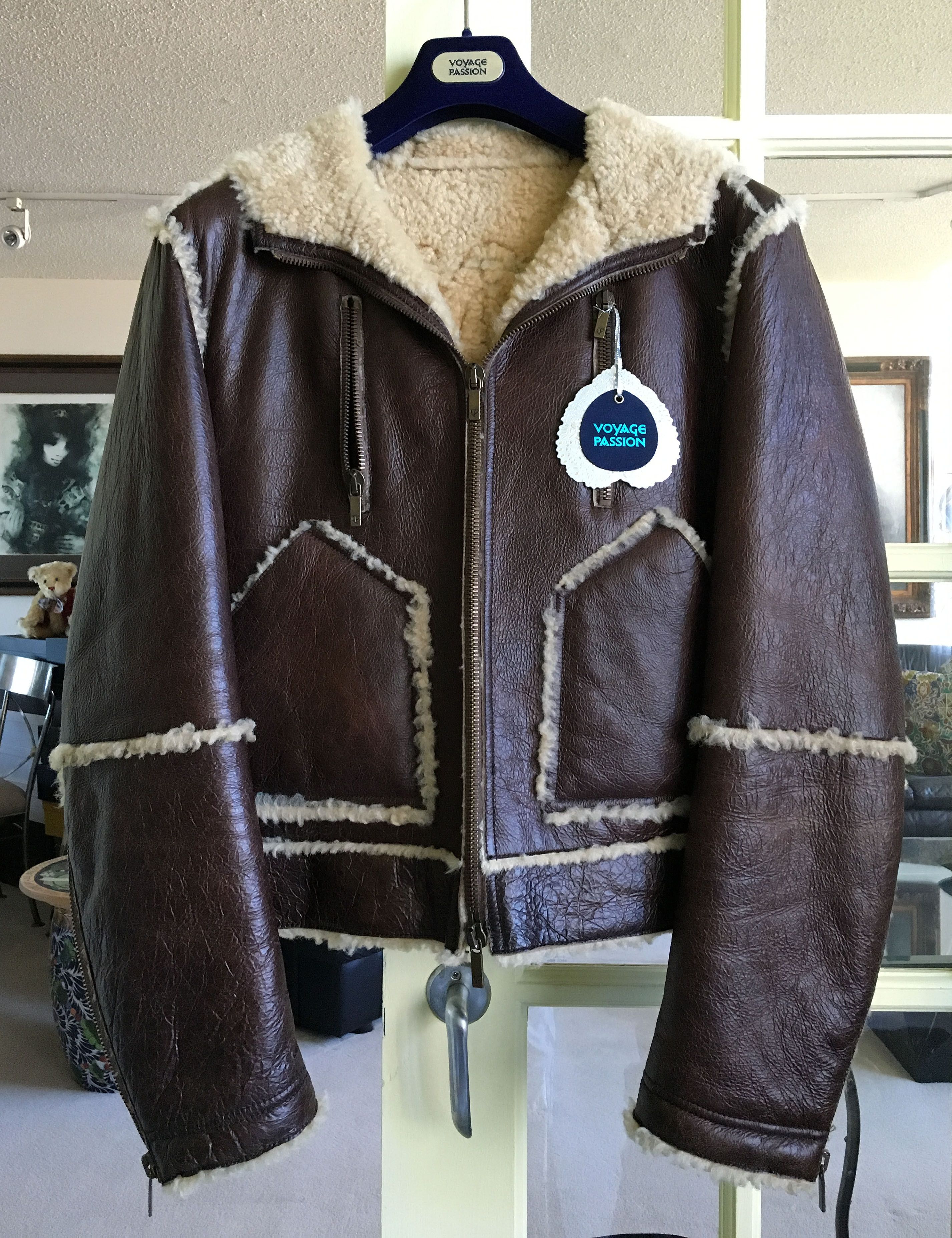 Other VOYAGE PASSION Shearling HOODIE JACKET Sz 50 EUR | M Size US M / EU 48-50 / 2 - 5 Thumbnail