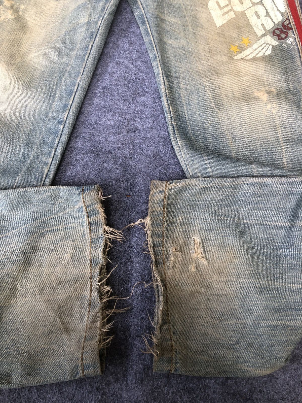 If Six Was Nine Vintage 90s🔥BUZZ SPUNKY🔥Distressed Patches Washed Denim Size US 33 - 11 Thumbnail