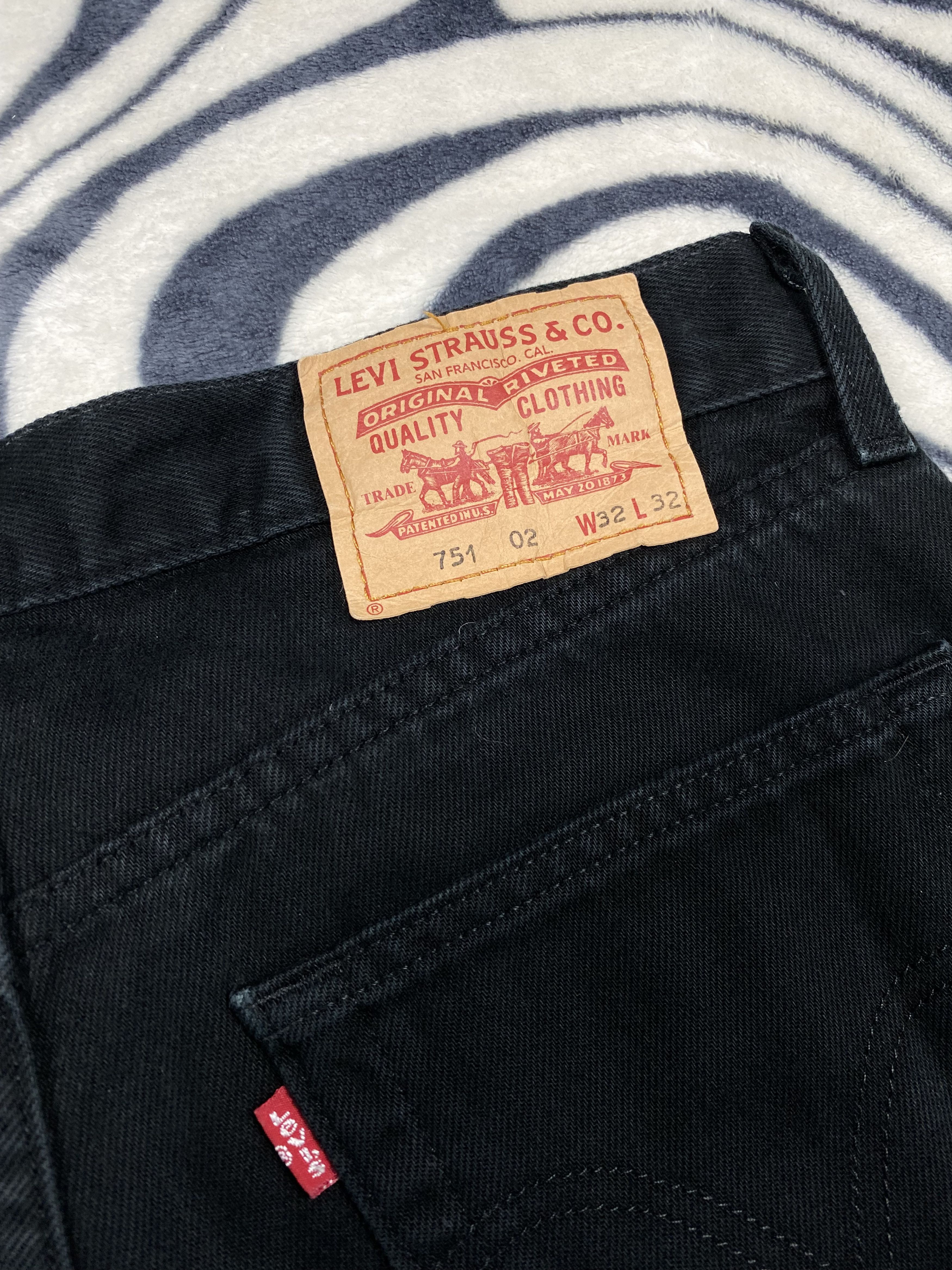 Levi's Levis 751 Vintage Mens Black Denim Pants Jeans Size US 32 / EU 48 - 3 Thumbnail