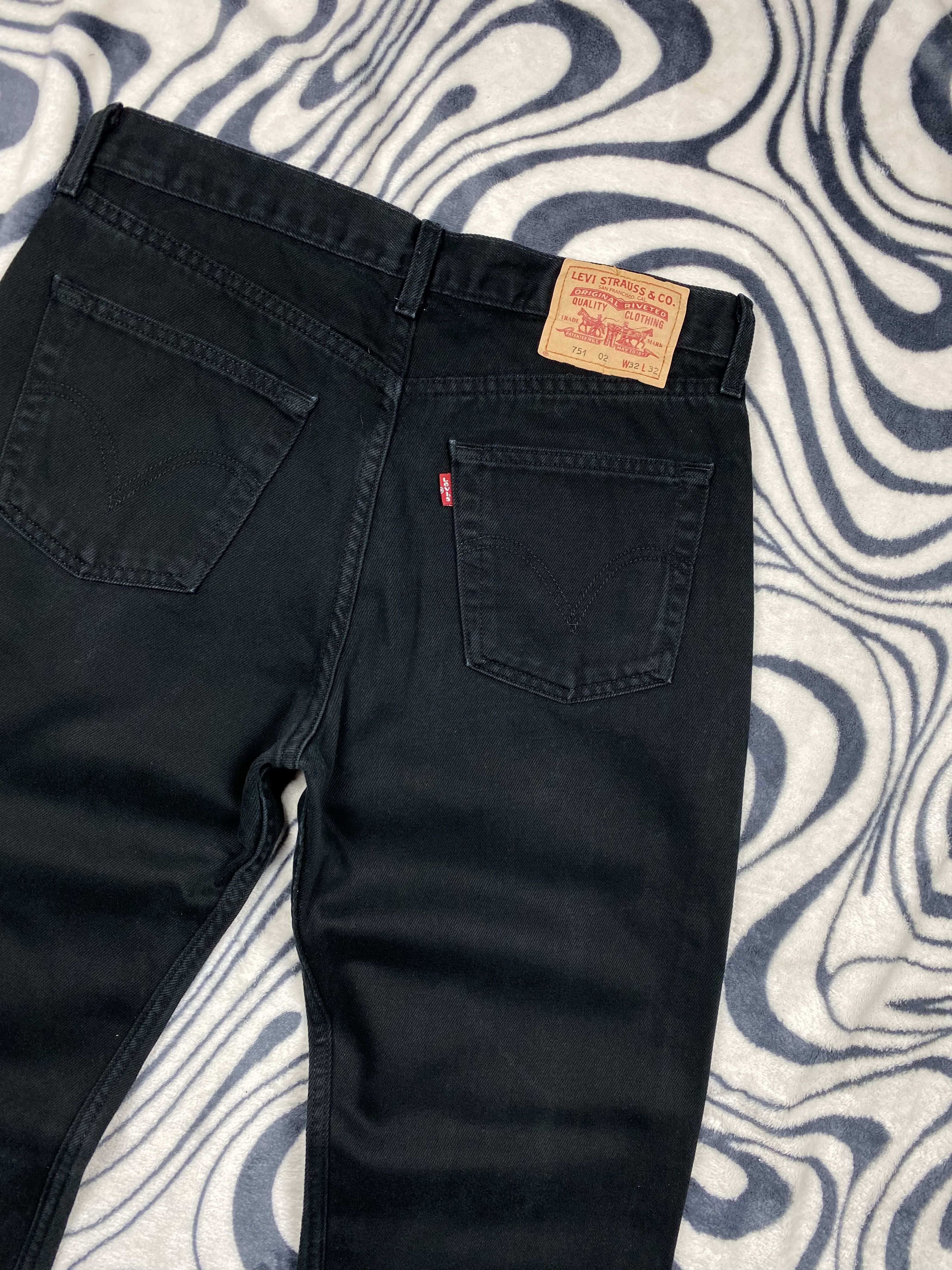 Levi's Levis 751 Vintage Mens Black Denim Pants Jeans Size US 32 / EU 48 - 2 Thumbnail