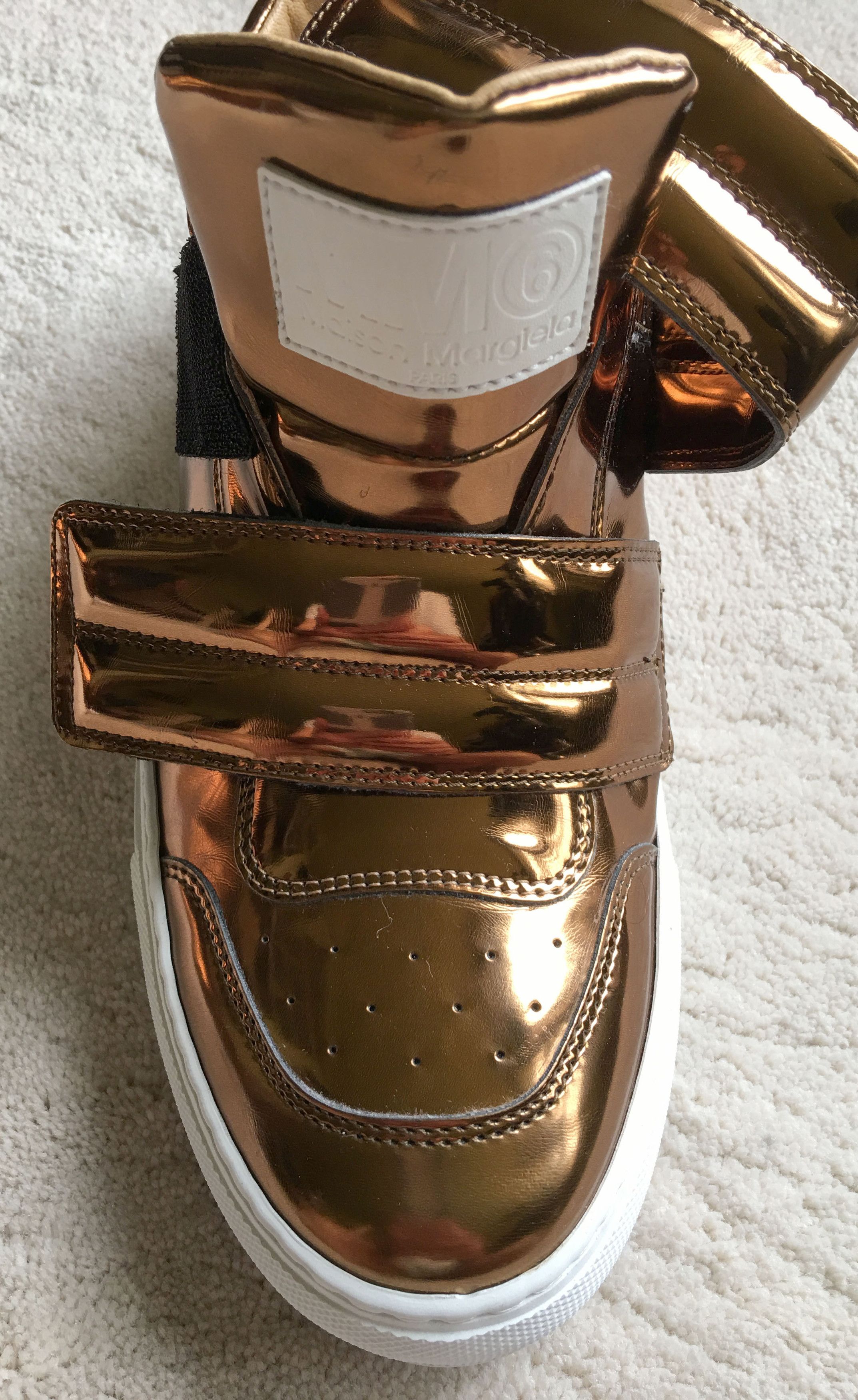 Maison Margiela MAISON MARGIELA Mirrored Bronze Leather SNEAKERS Sz 41 EUR Size US 8 / EU 41 - 7 Thumbnail
