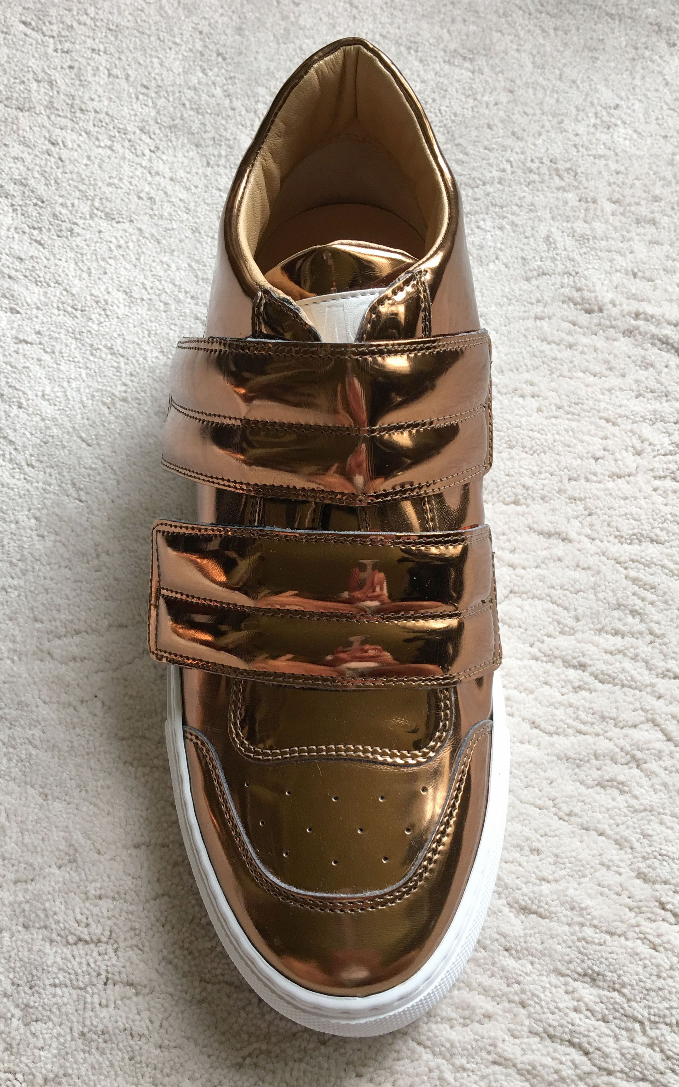 Maison Margiela MAISON MARGIELA Mirrored Bronze Leather SNEAKERS Sz 41 EUR Size US 8 / EU 41 - 3 Thumbnail