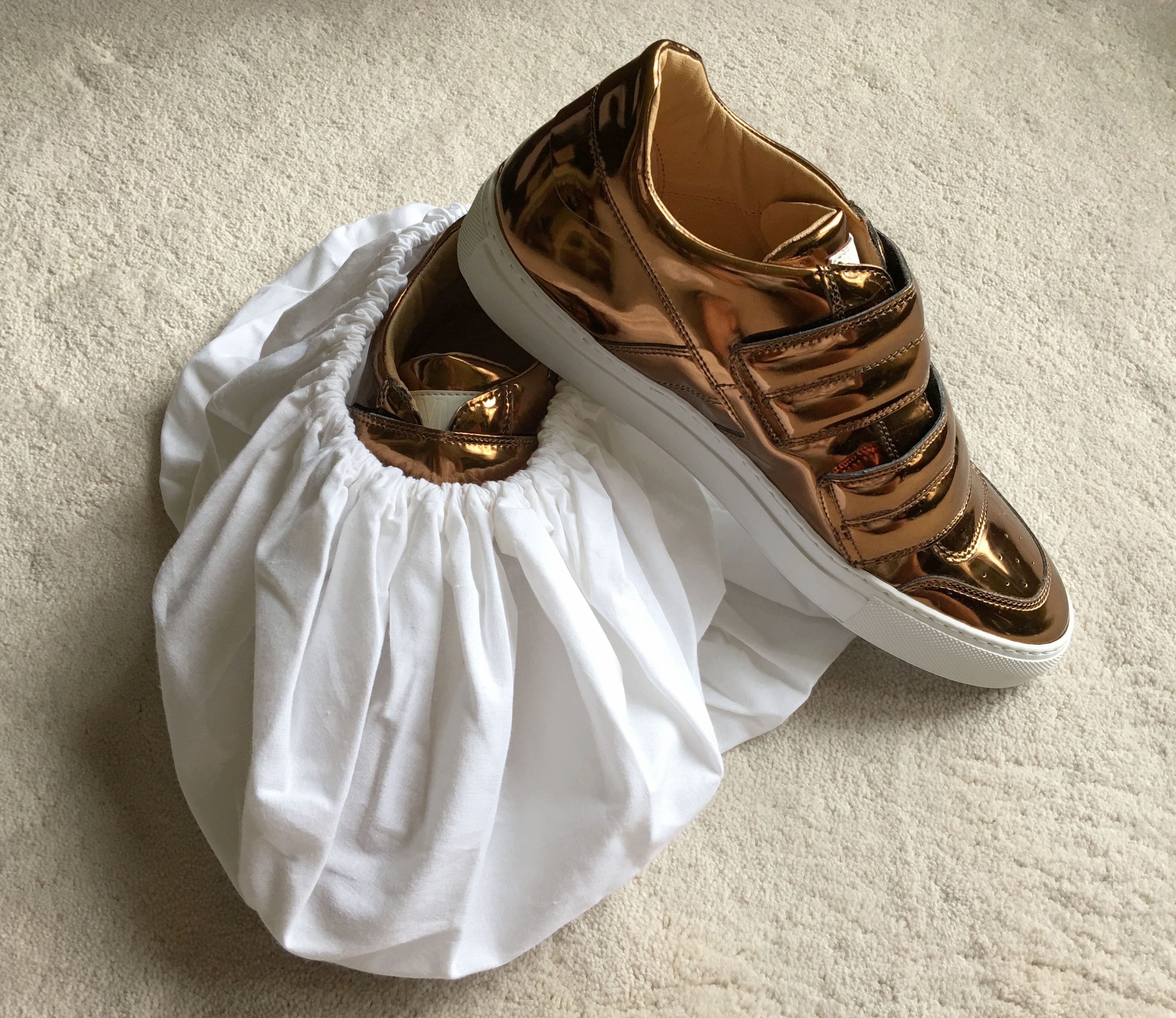 Maison Margiela MAISON MARGIELA Mirrored Bronze Leather SNEAKERS Sz 41 EUR Size US 8 / EU 41 - 11 Thumbnail
