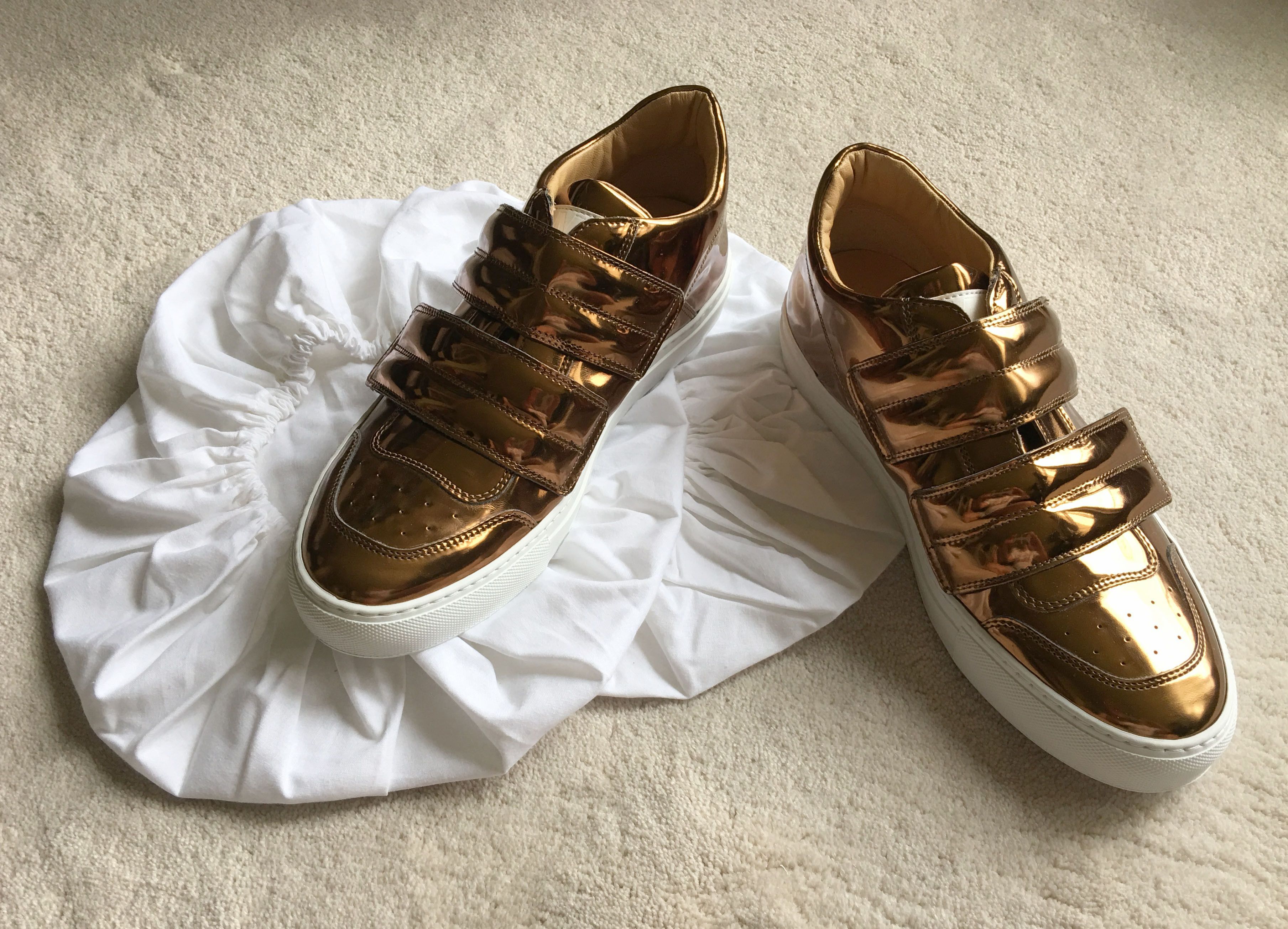 Maison Margiela MAISON MARGIELA Mirrored Bronze Leather SNEAKERS Sz 41 EUR Size US 8 / EU 41 - 12 Thumbnail