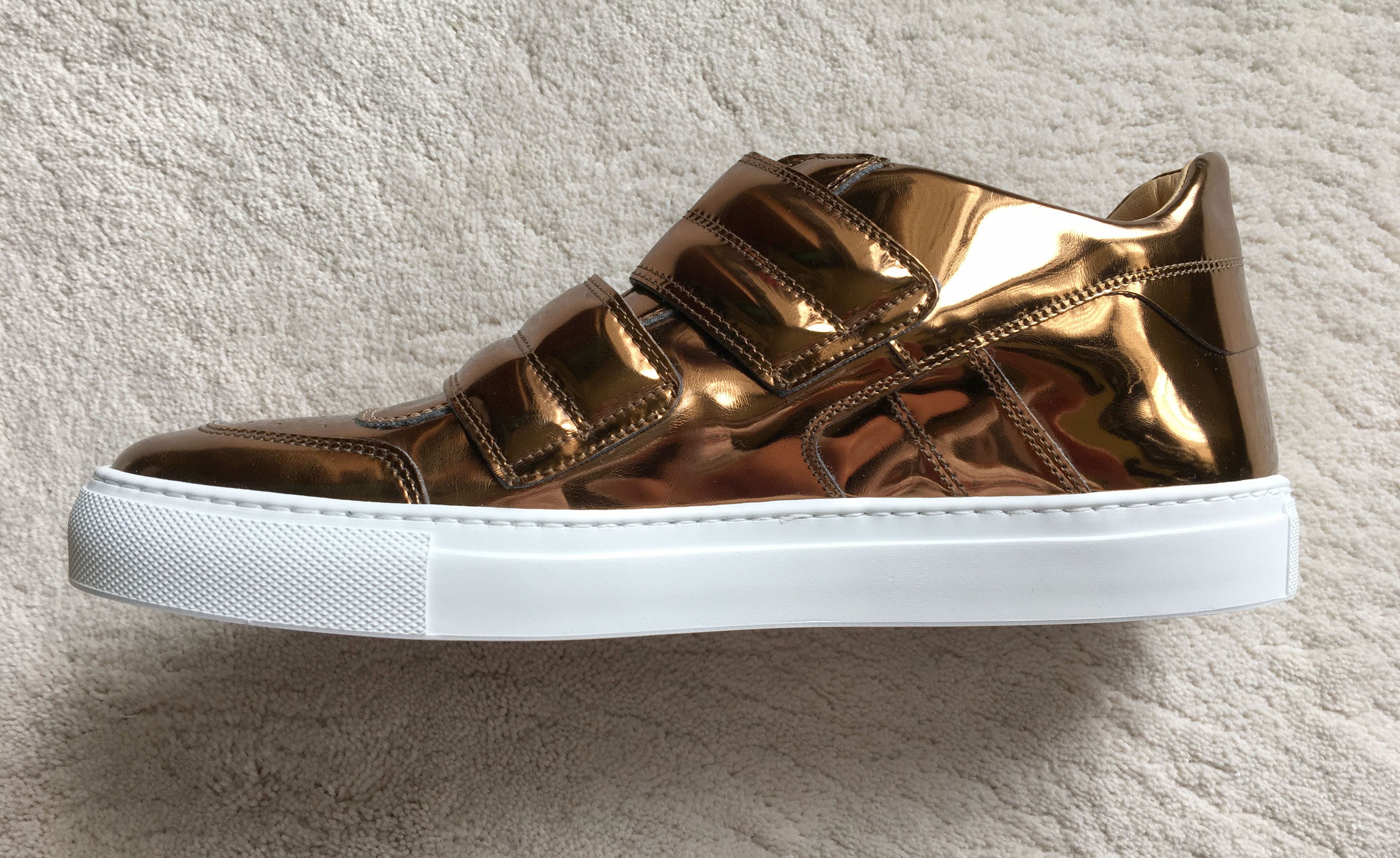 Maison Margiela MAISON MARGIELA Mirrored Bronze Leather SNEAKERS Sz 41 EUR Size US 8 / EU 41 - 4 Thumbnail