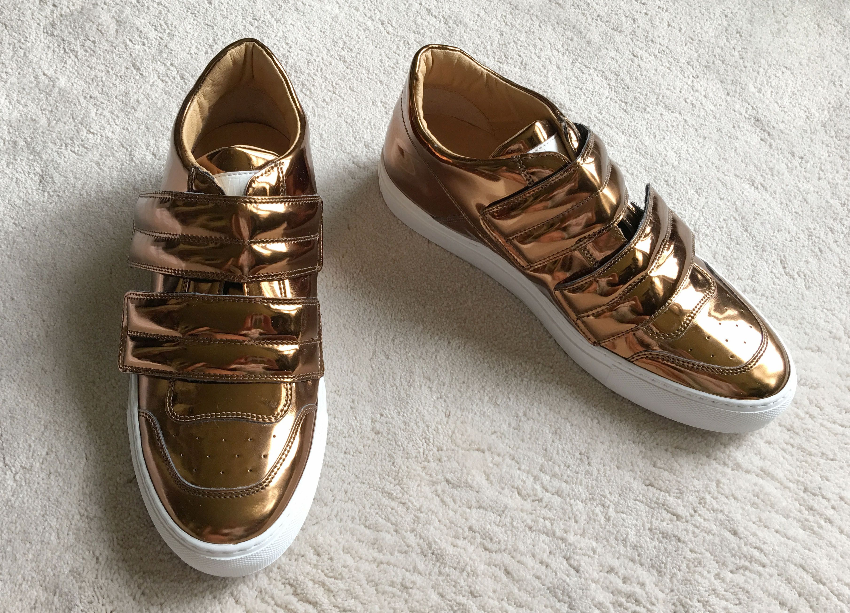 Maison Margiela MAISON MARGIELA Mirrored Bronze Leather SNEAKERS Sz 41 EUR Size US 8 / EU 41 - 1 Thumbnail