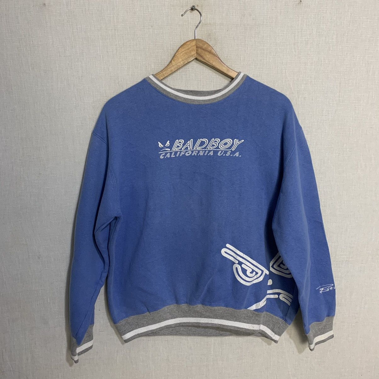 Japanese Brand Bad boy crew neck sweatshirt blue color used clothing Size US M / EU 48-50 / 2 - 1 Thumbnail