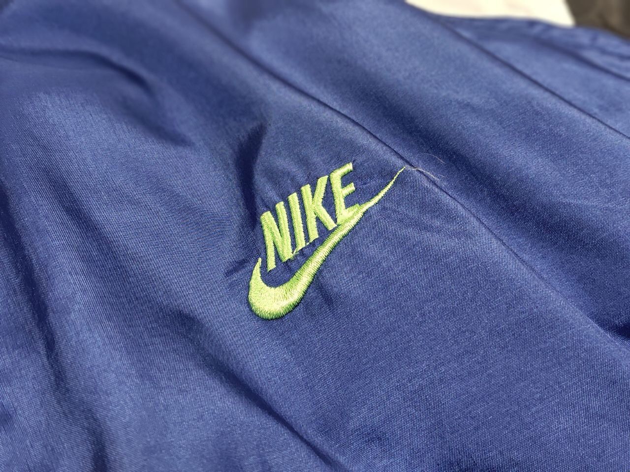 Nike Vintage 90's Nike Nylon Drill Big Embroidered Track Jacket Size US L / EU 52-54 / 3 - 19 Thumbnail