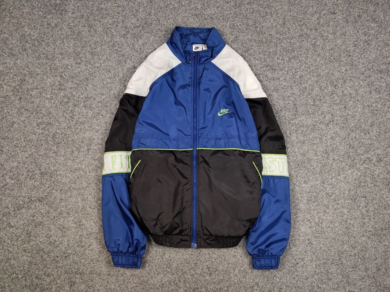 Vintage 90's Nike Nylon Drill Big Embroidered Track Jacket