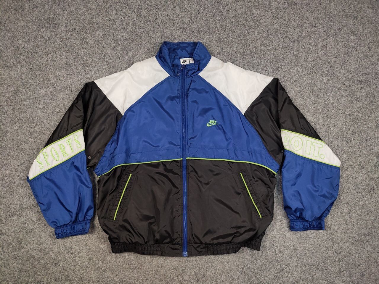 Nike Vintage 90's Nike Nylon Drill Big Embroidered Track Jacket Size US L / EU 52-54 / 3 - 15 Thumbnail