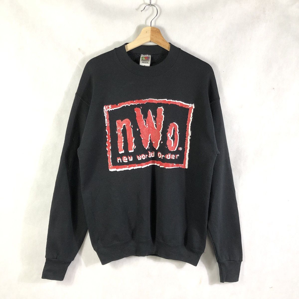 image of Vintage 90's Nwo New World Order Wolfpac Sweatshirt in Black, Men's (Size Medium)