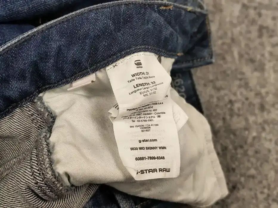 G-Star Vintage G Star Raw 5620 Mid Skinny Denim Blue Jeans Size 31" - 10 Thumbnail
