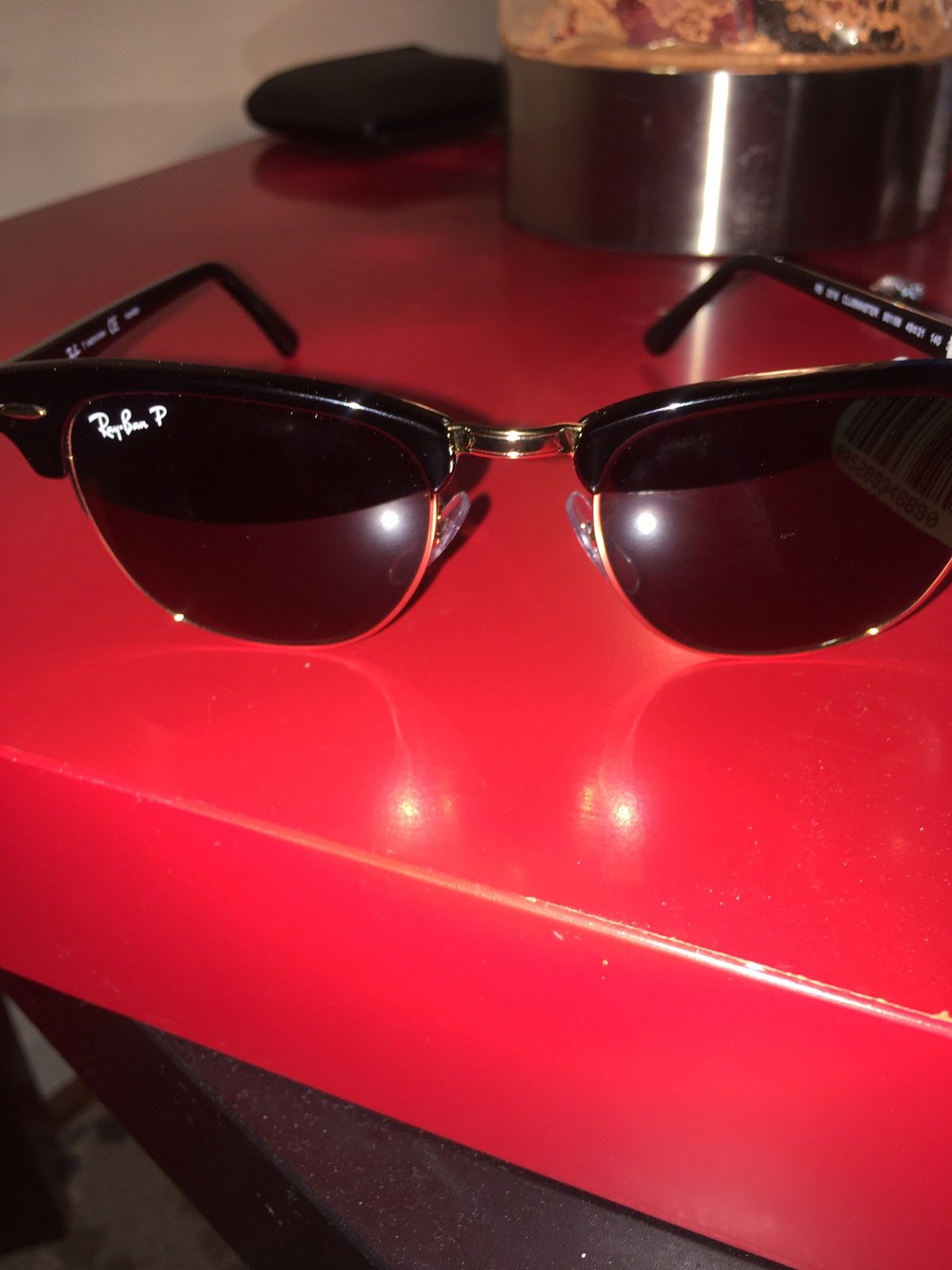 Black-Rimmed Black Lens Ray-Ban Polarized Mens Sunglasses