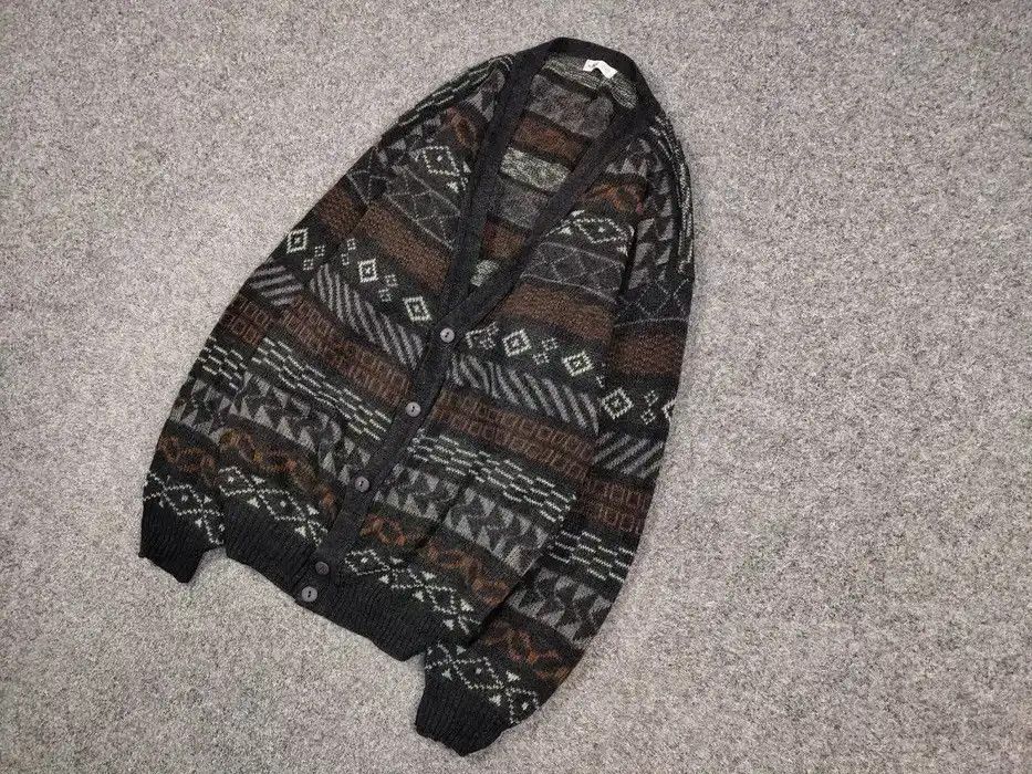 Japanese Brand Vintage 90's Japanese Patterned Cardigan Knitted Sweater Size US L / EU 52-54 / 3 - 2 Thumbnail
