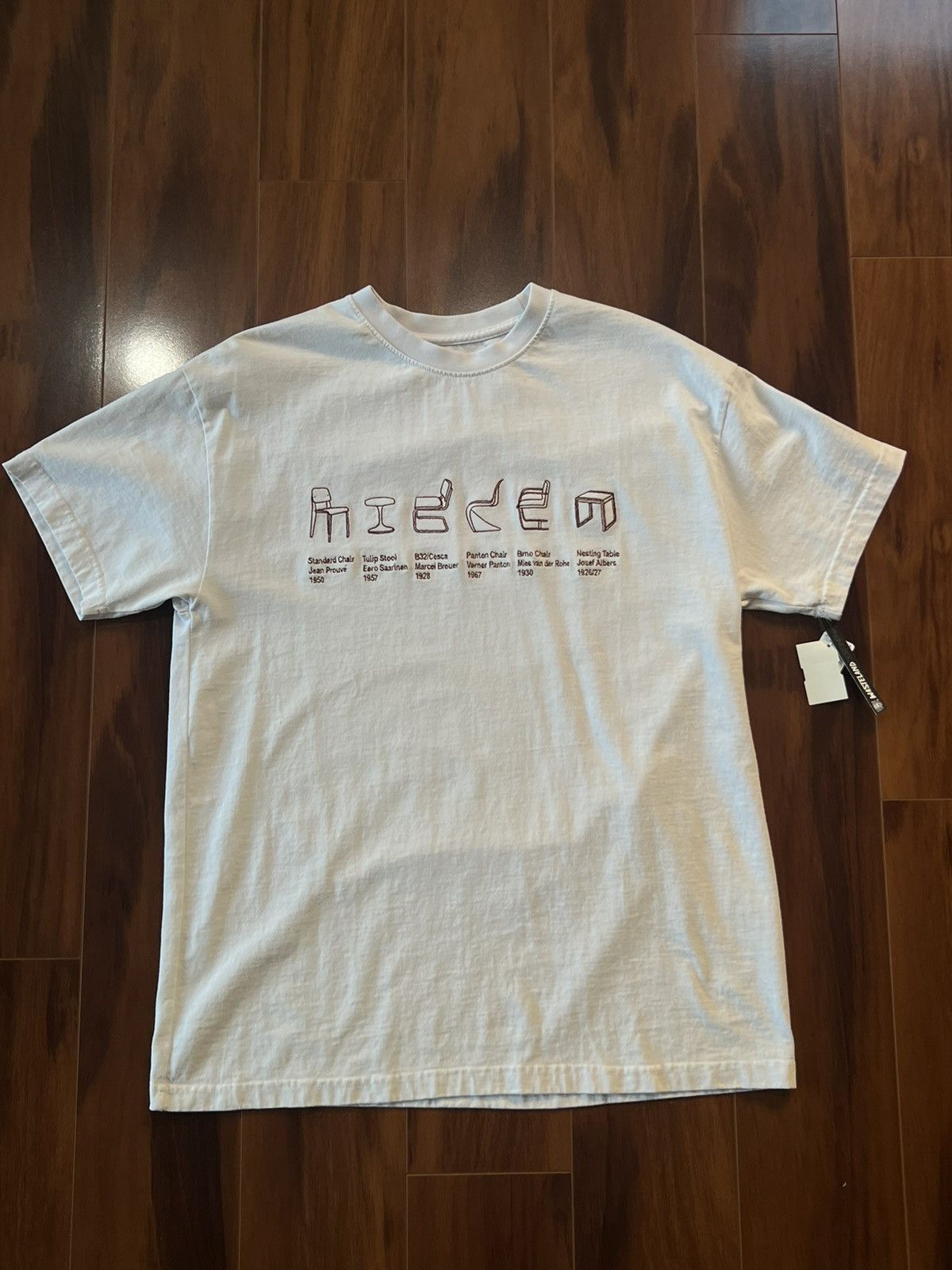 HIDDEN NY White Furniture Chair Tee (rare) Short Sleeve T Shirts 