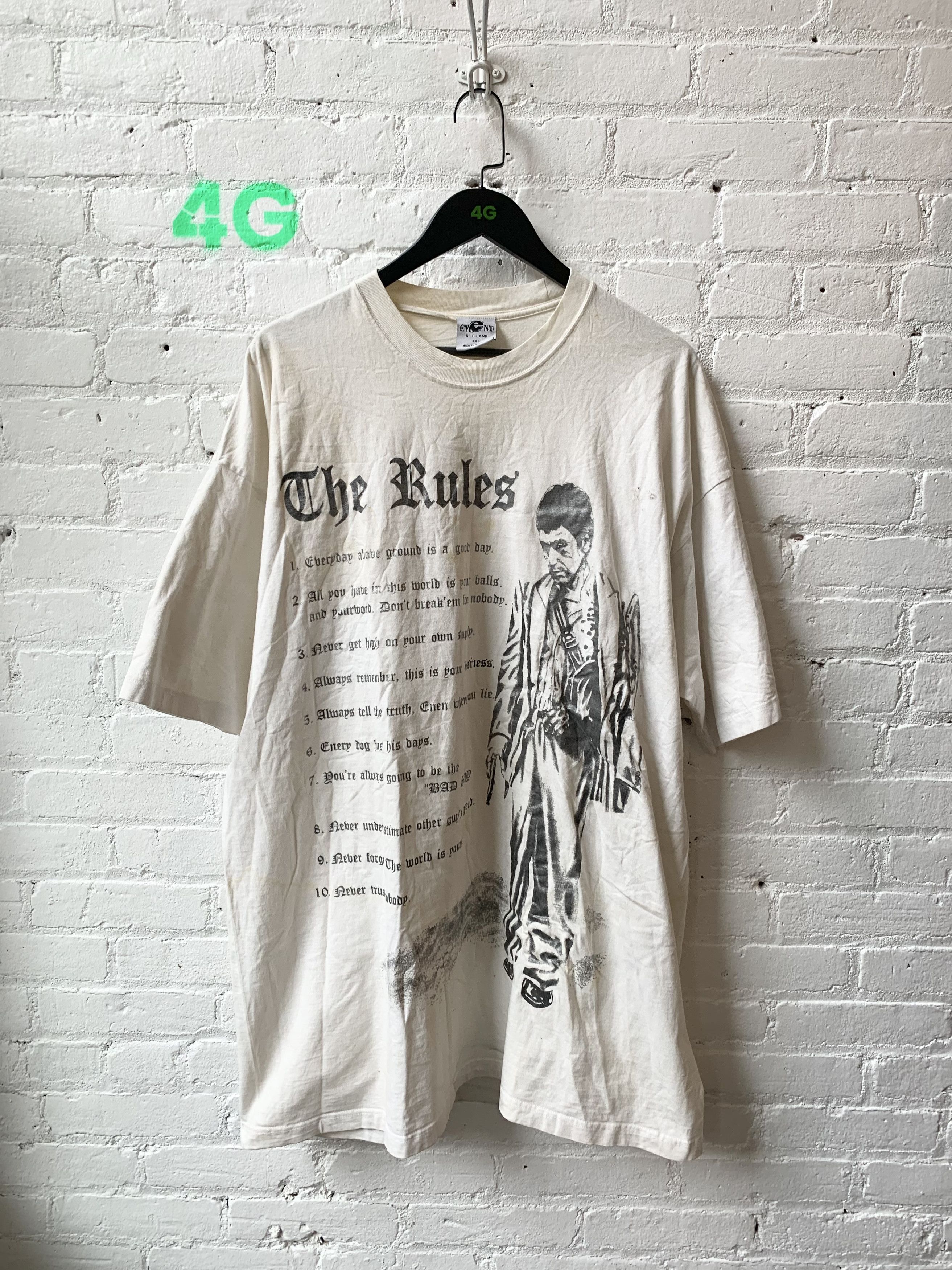 Vintage Thrashed Scarface the rules Tee Sz XXXL