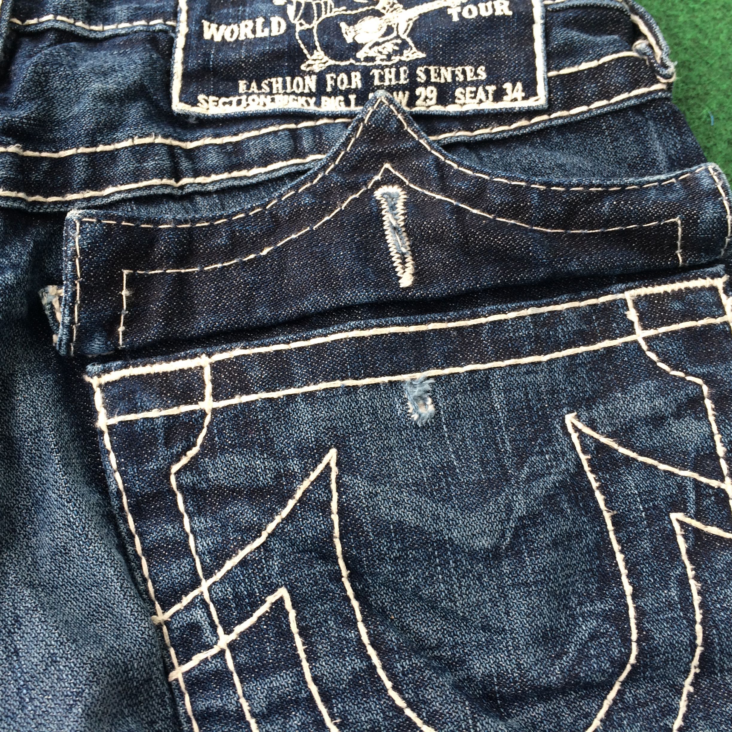 True Religion × Vintage Vtg True Religion Rickey Big T Ripped Jeans Size US 30 / EU 46 - 7 Thumbnail