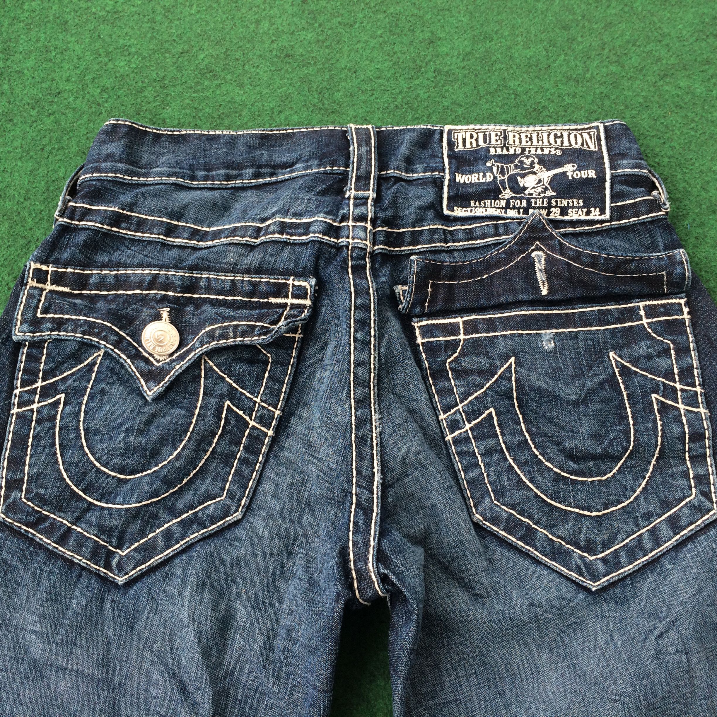 True Religion × Vintage Vtg True Religion Rickey Big T Ripped Jeans Size US 30 / EU 46 - 8 Thumbnail