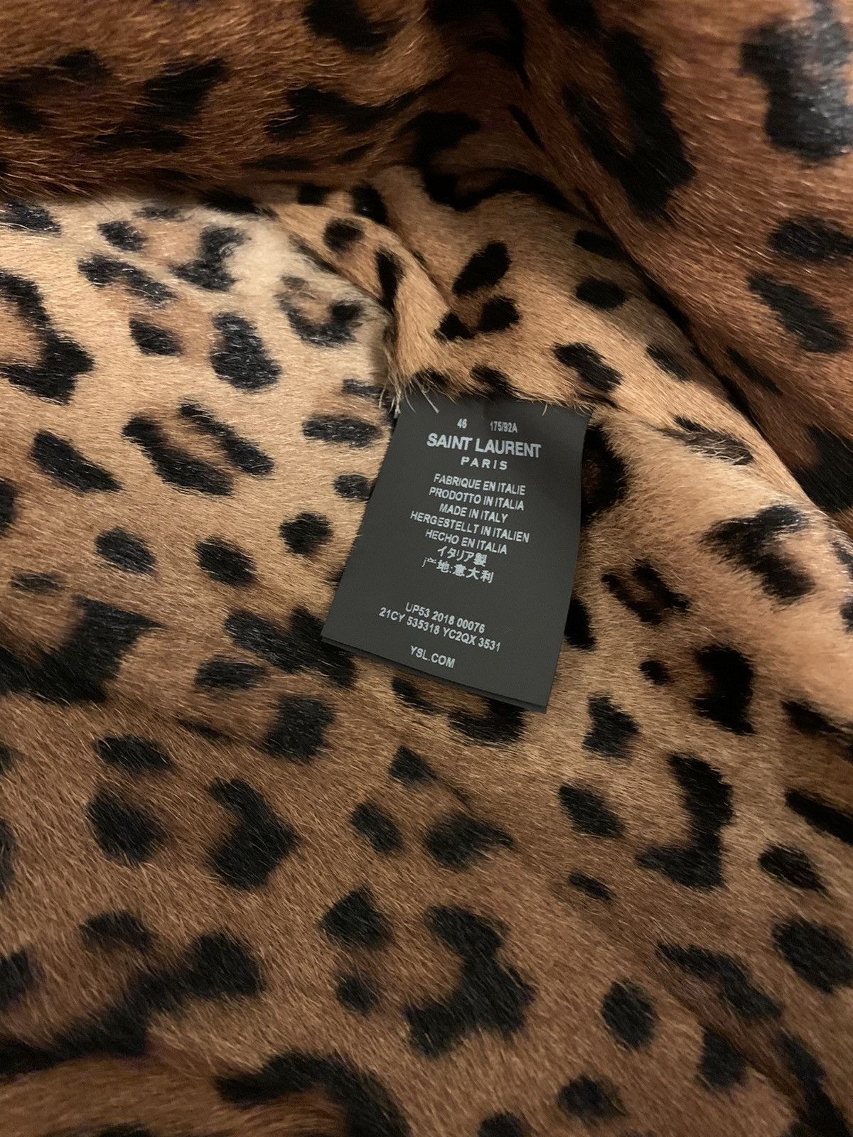 Saint Laurent Paris 🔥Brand New🔥Leopard Lined Leather Bomber Jacket Size US S / EU 44-46 / 1 - 5 Thumbnail