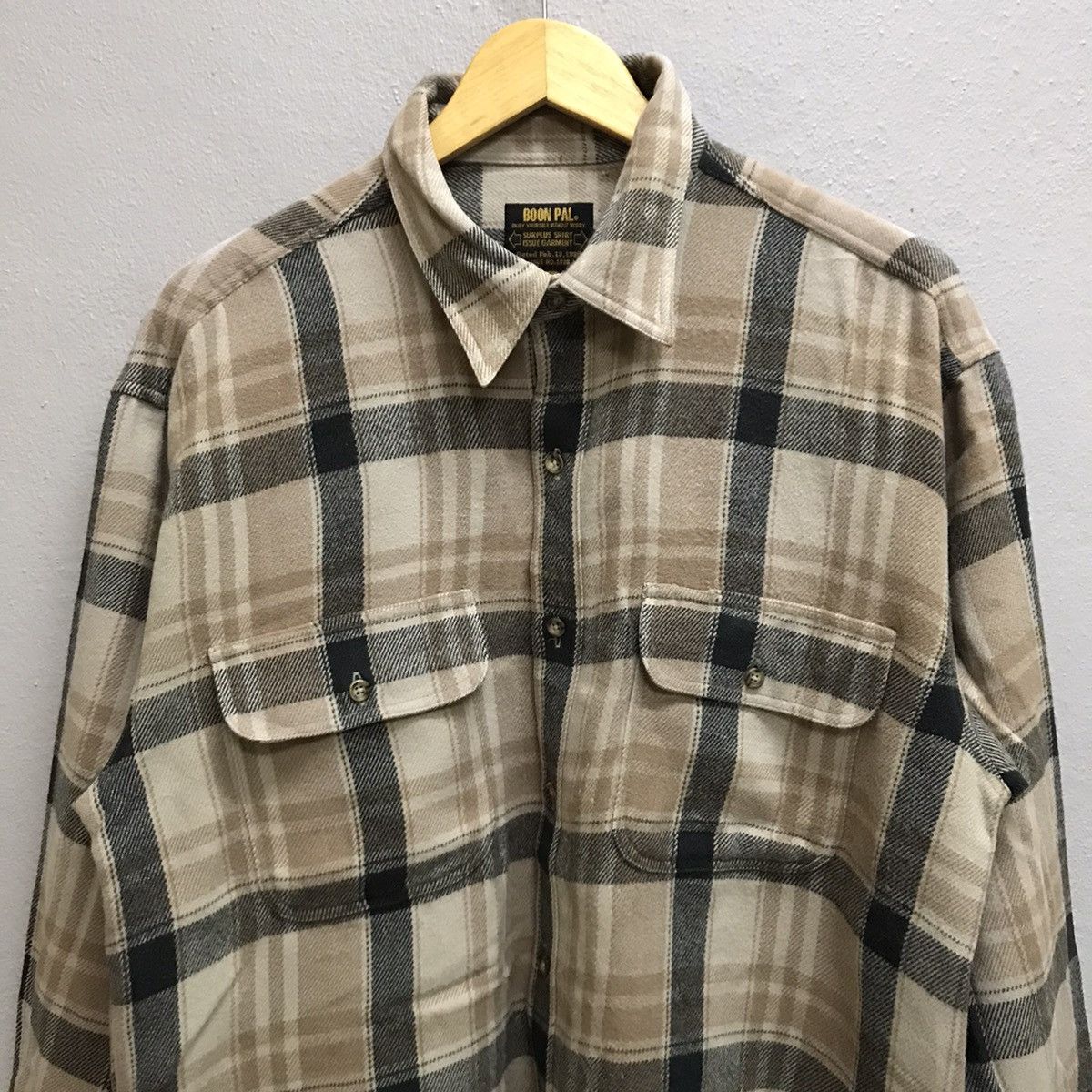 Flannel Vintage 90s Boon Pal surplus issue garment flannel shirts Size US L / EU 52-54 / 3 - 4 Thumbnail