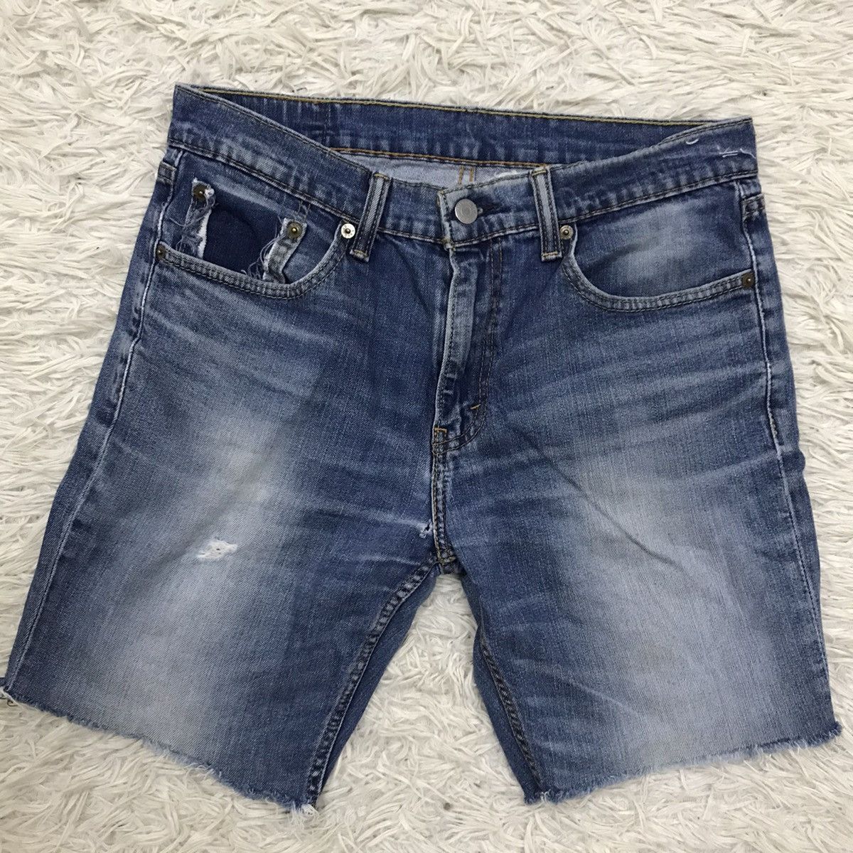 Levi's Levis 511 Denim Stamp Button 4986 Jeans Custom Short Pants Size US 31 - 2 Thumbnail