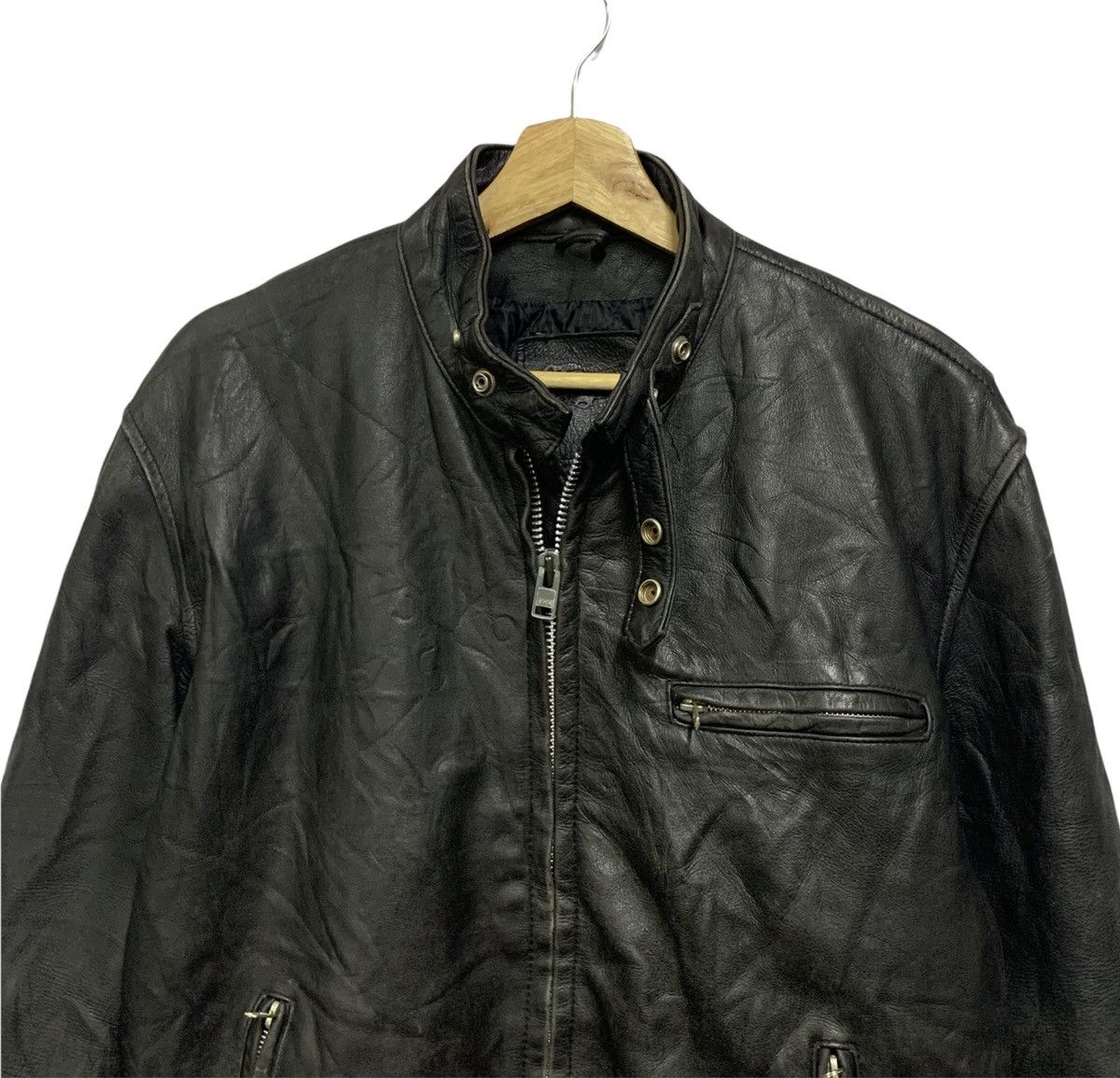 Japanese Brand Vintage Cafe Racer Leather Jacket Size US M / EU 48-50 / 2 - 2 Thumbnail