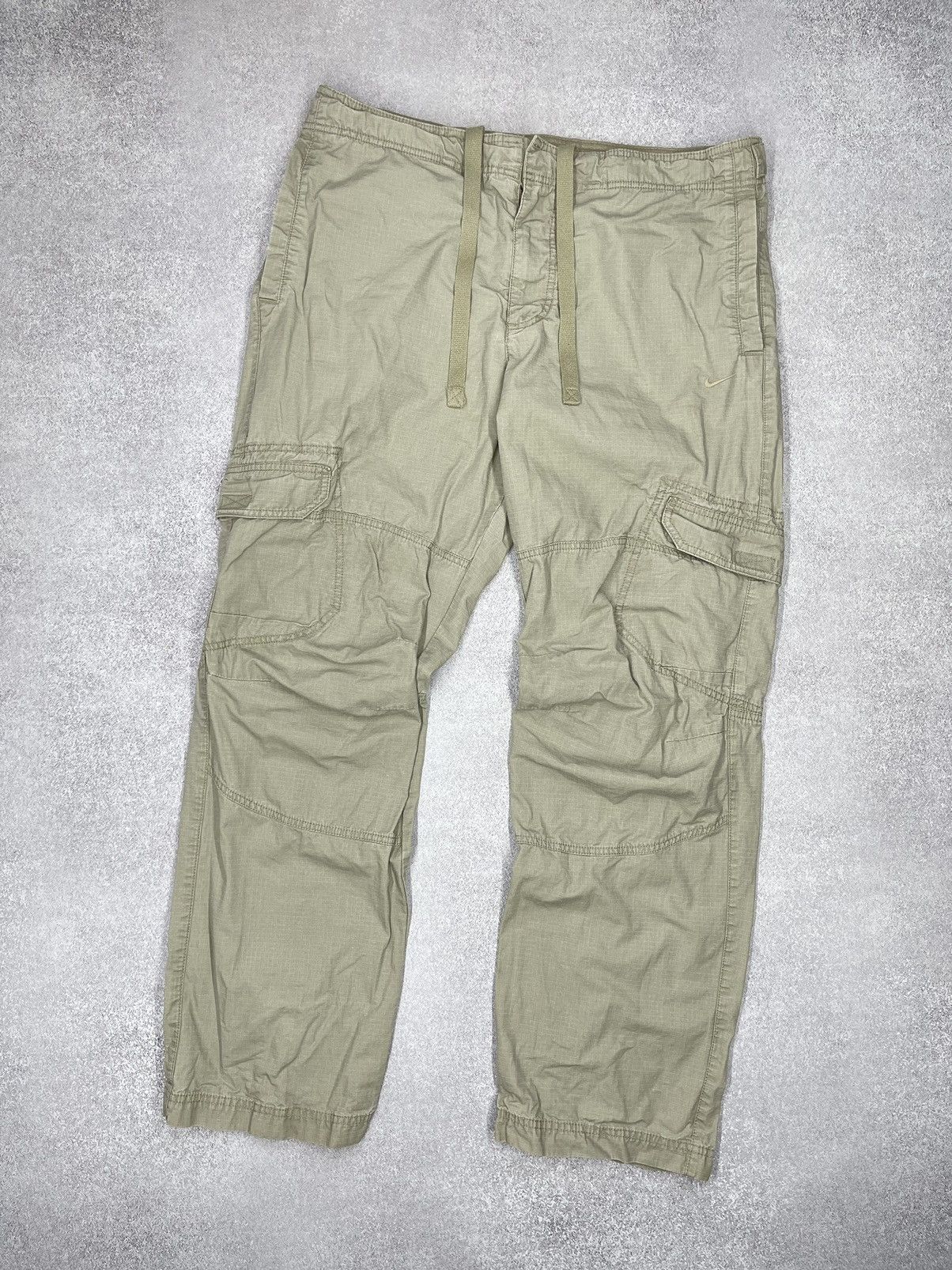 Vintage Nike Cargo Track Pants Drill Swoosh Y2K Multipocket