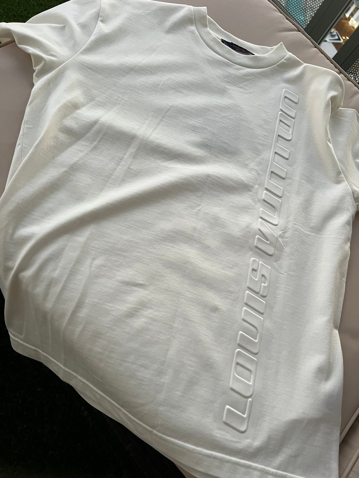 Louis Vuitton Louis Vuitton Embossed Tee T-Shirt White LV
