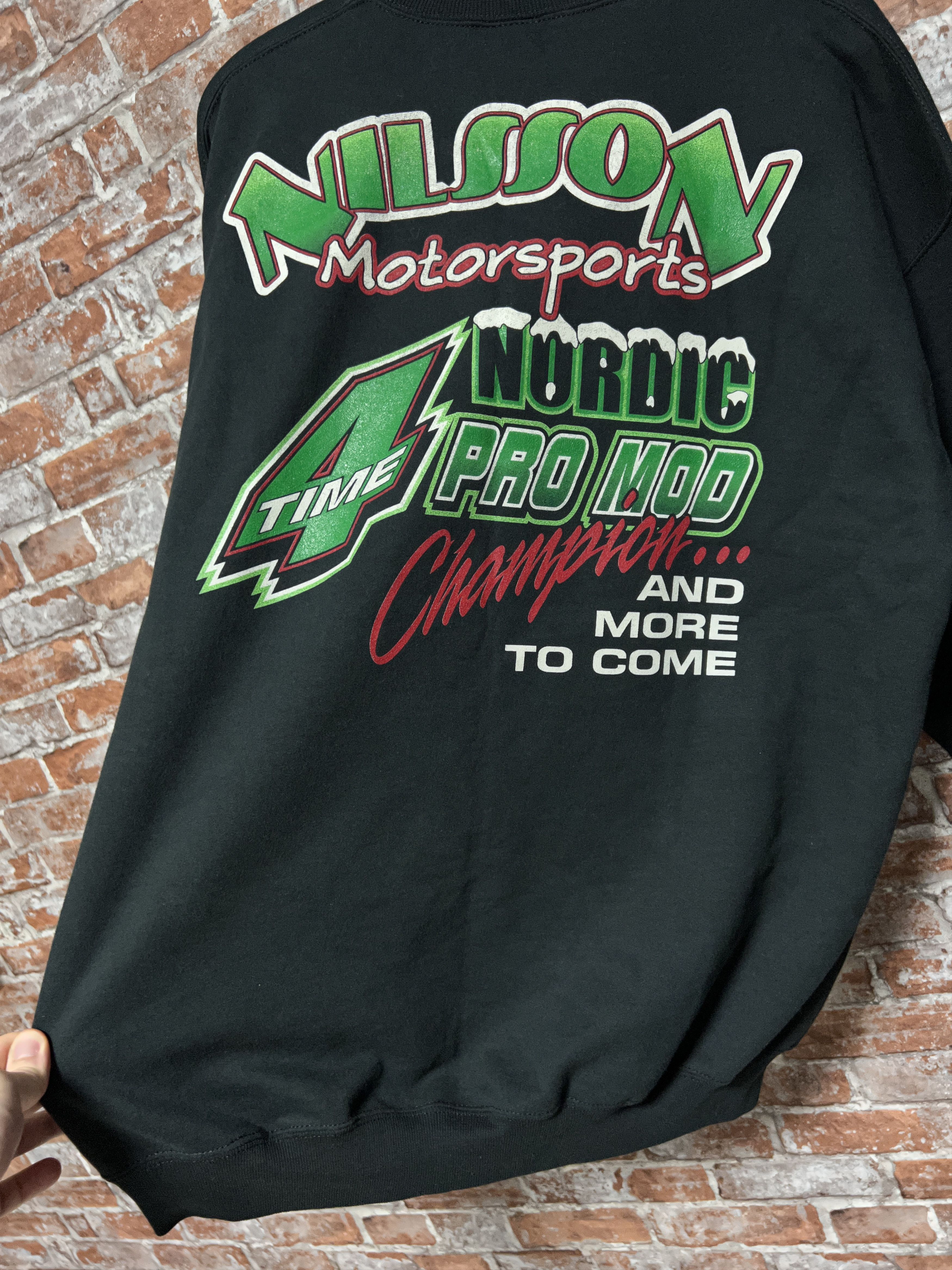 NASCAR × Vintage Hakan Nilsson Motorsports 00s Vintage Racing sweatshirt Size US XL / EU 56 / 4 - 14 Thumbnail
