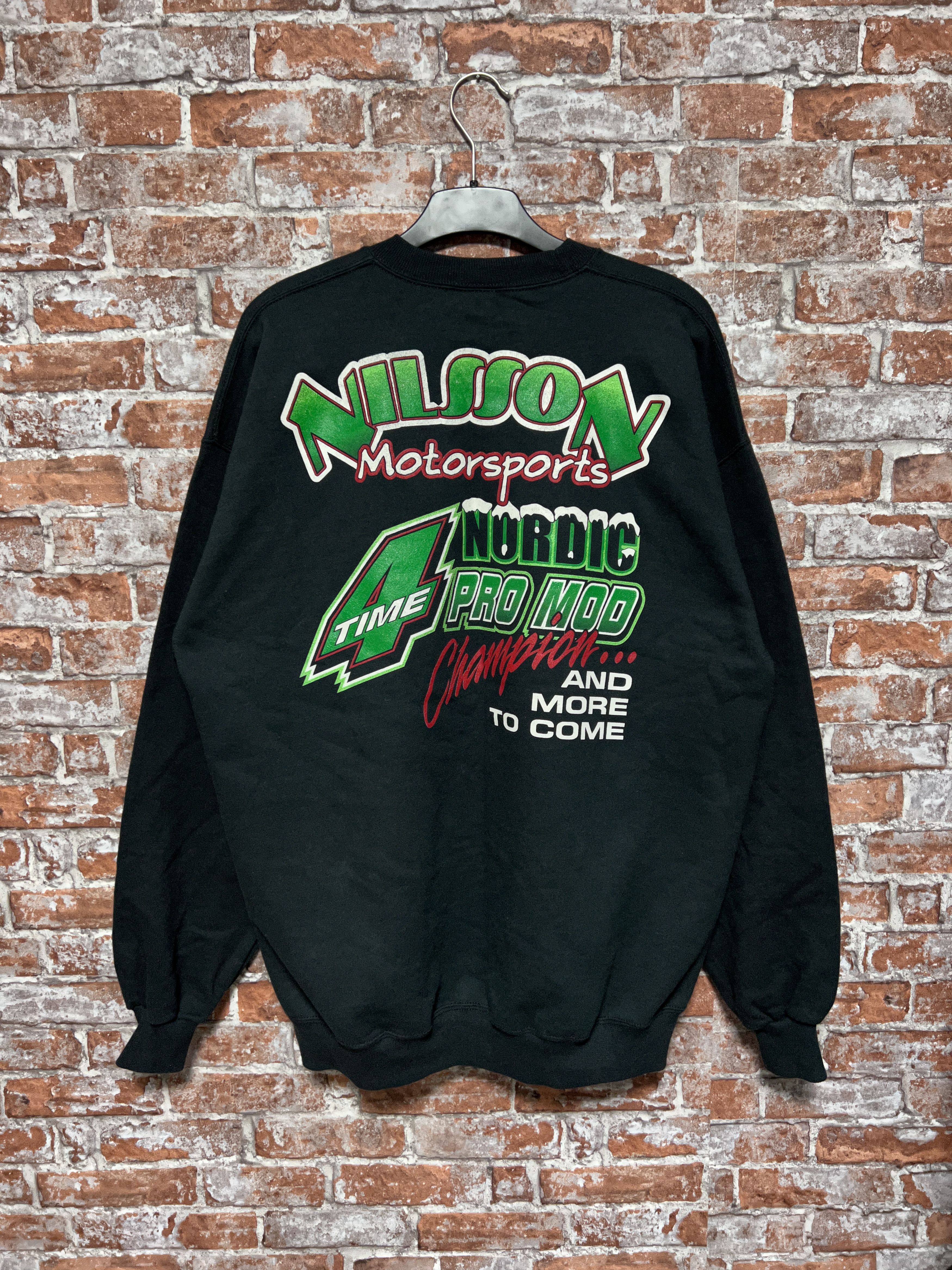 NASCAR × Vintage Hakan Nilsson Motorsports 00s Vintage Racing sweatshirt Size US XL / EU 56 / 4 - 2 Thumbnail