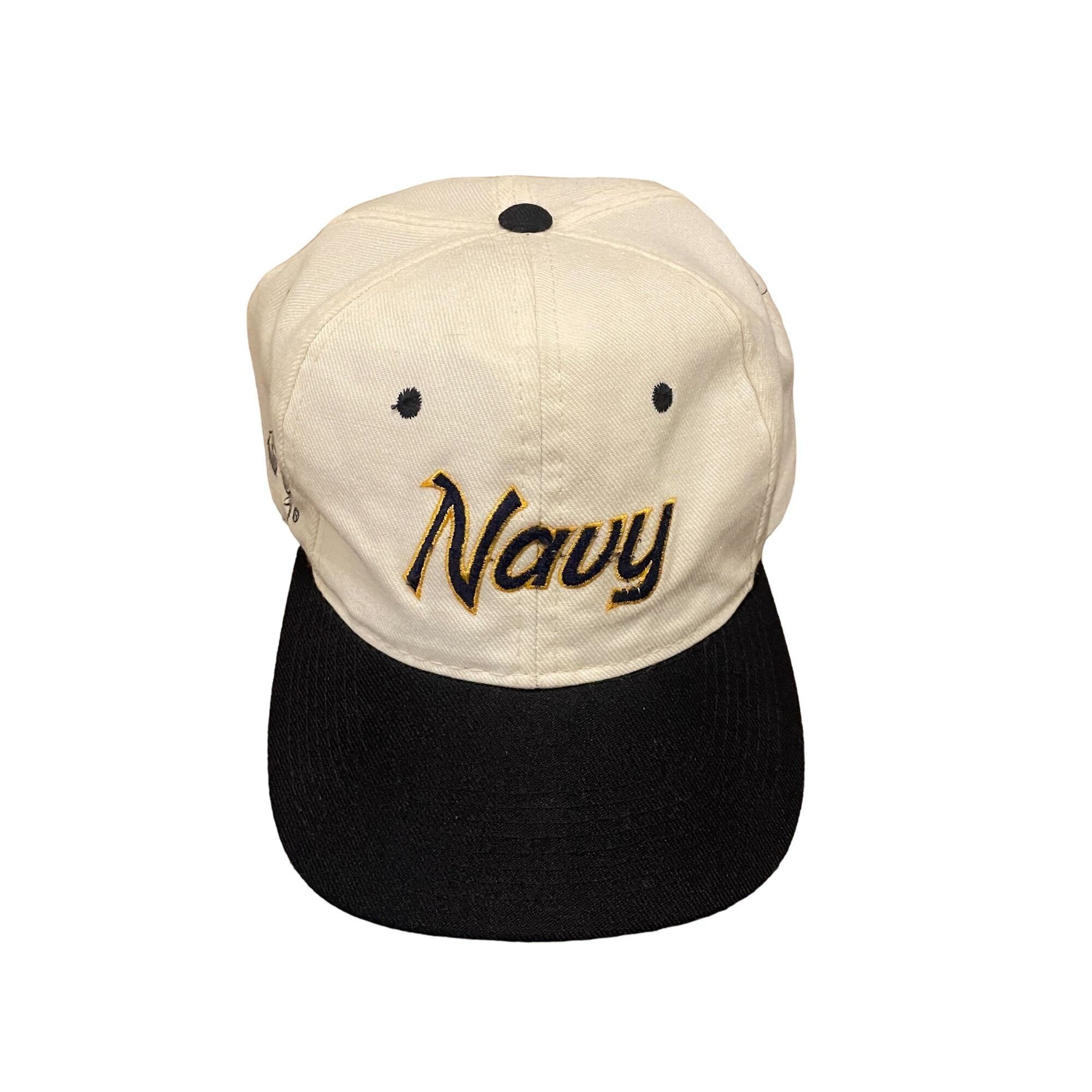 Vintage 80s/90s VTG White/Blue US Navy Football Script Logo Snapback Size ONE SIZE - 2 Thumbnail