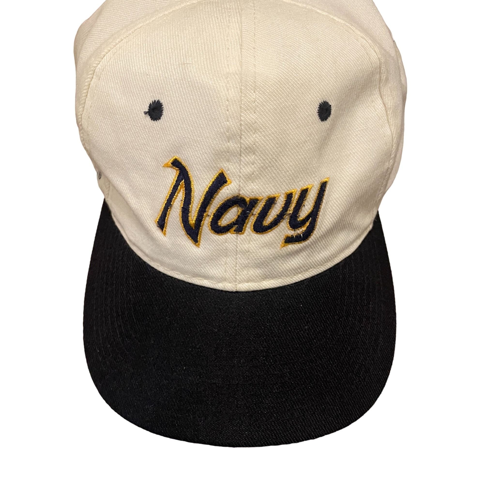 Vintage 80s/90s VTG White/Blue US Navy Football Script Logo Snapback Size ONE SIZE - 3 Thumbnail