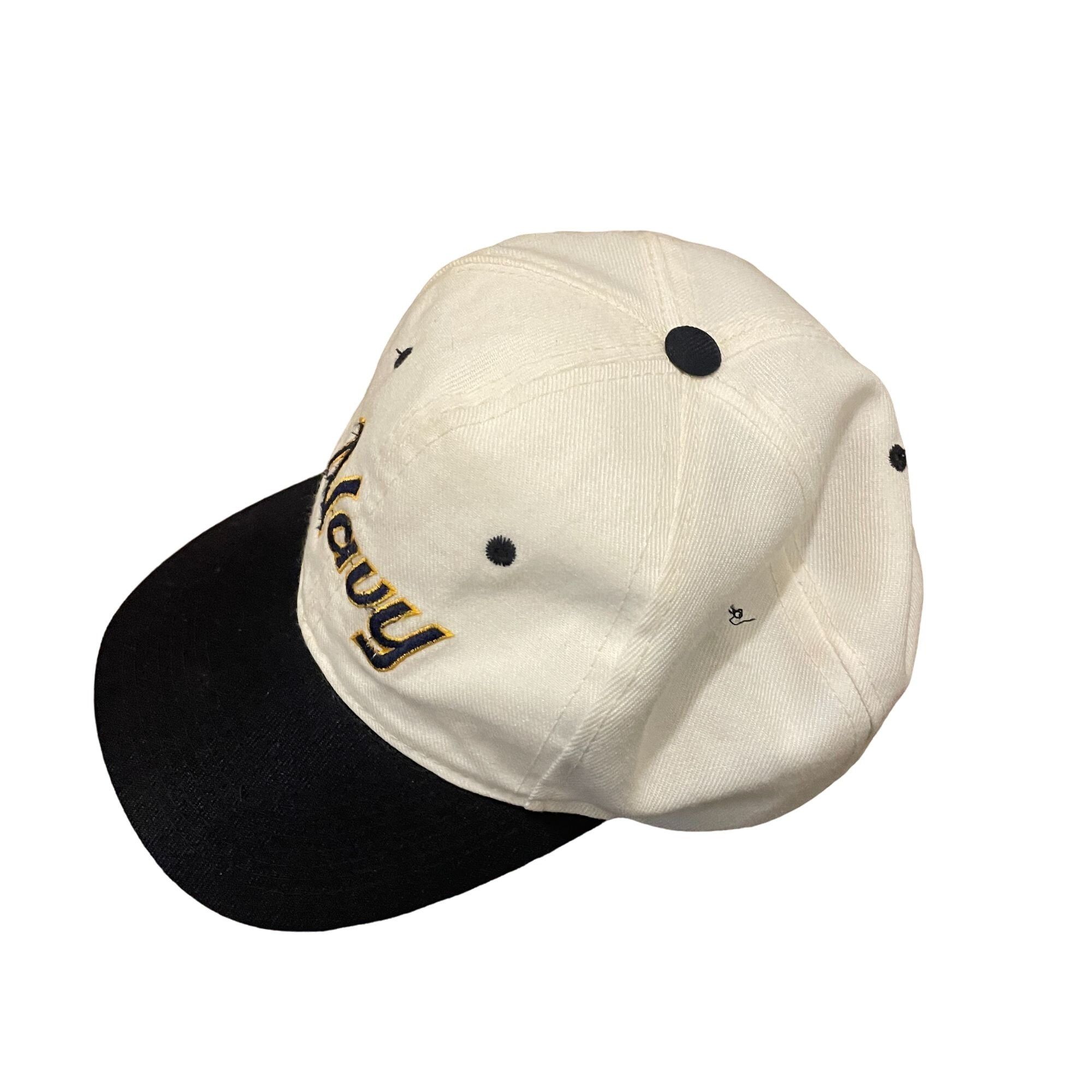 Vintage 80s/90s VTG White/Blue US Navy Football Script Logo Snapback Size ONE SIZE - 6 Thumbnail