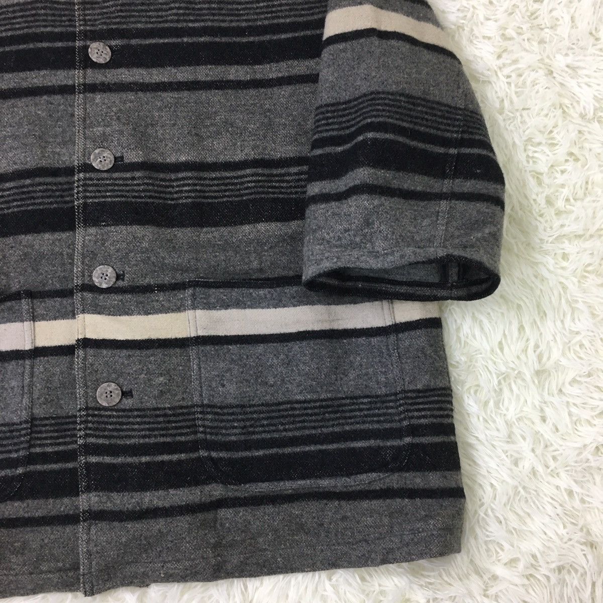 Japanese Brand Japanese Astray Wool Stripes Coat Size US L / EU 52-54 / 3 - 3 Thumbnail