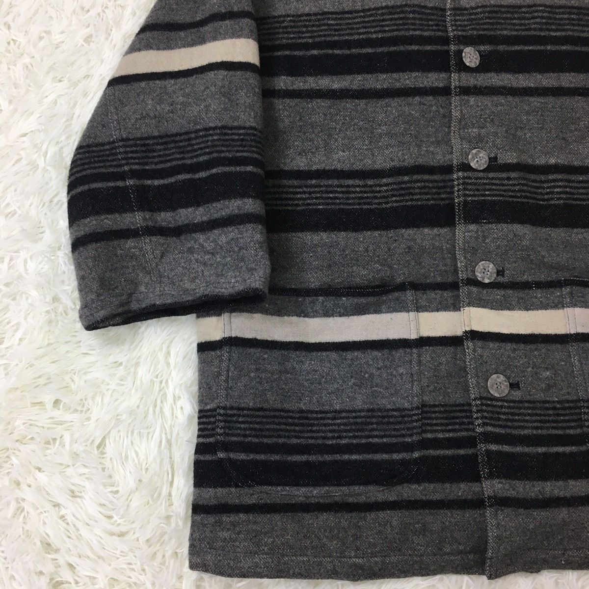 Japanese Brand Japanese Astray Wool Stripes Coat Size US L / EU 52-54 / 3 - 2 Thumbnail